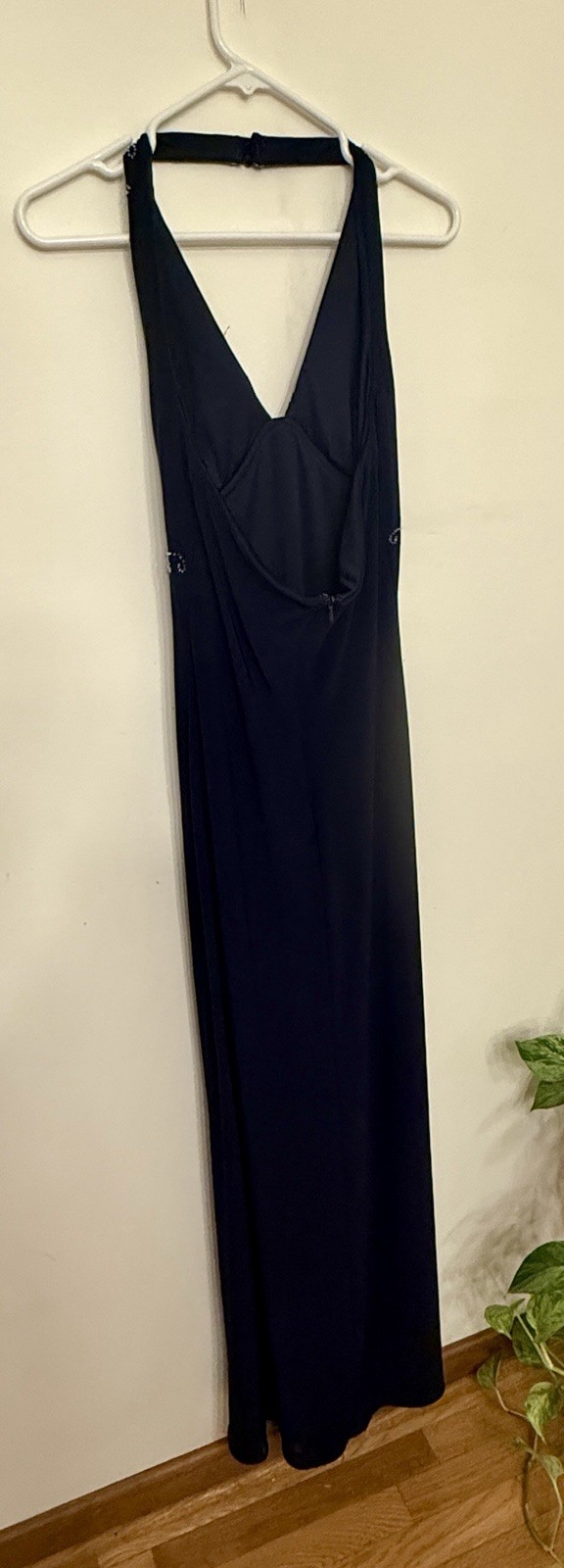 Vintage De Laru Beaded Evening Gown Prom Dress Halter Black Women’s 7/8