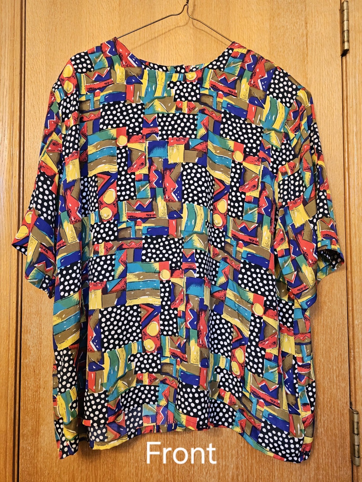 1980s-1990’s Vintage Yves St. Clair Geometric Blouse, Women’s Size 20W