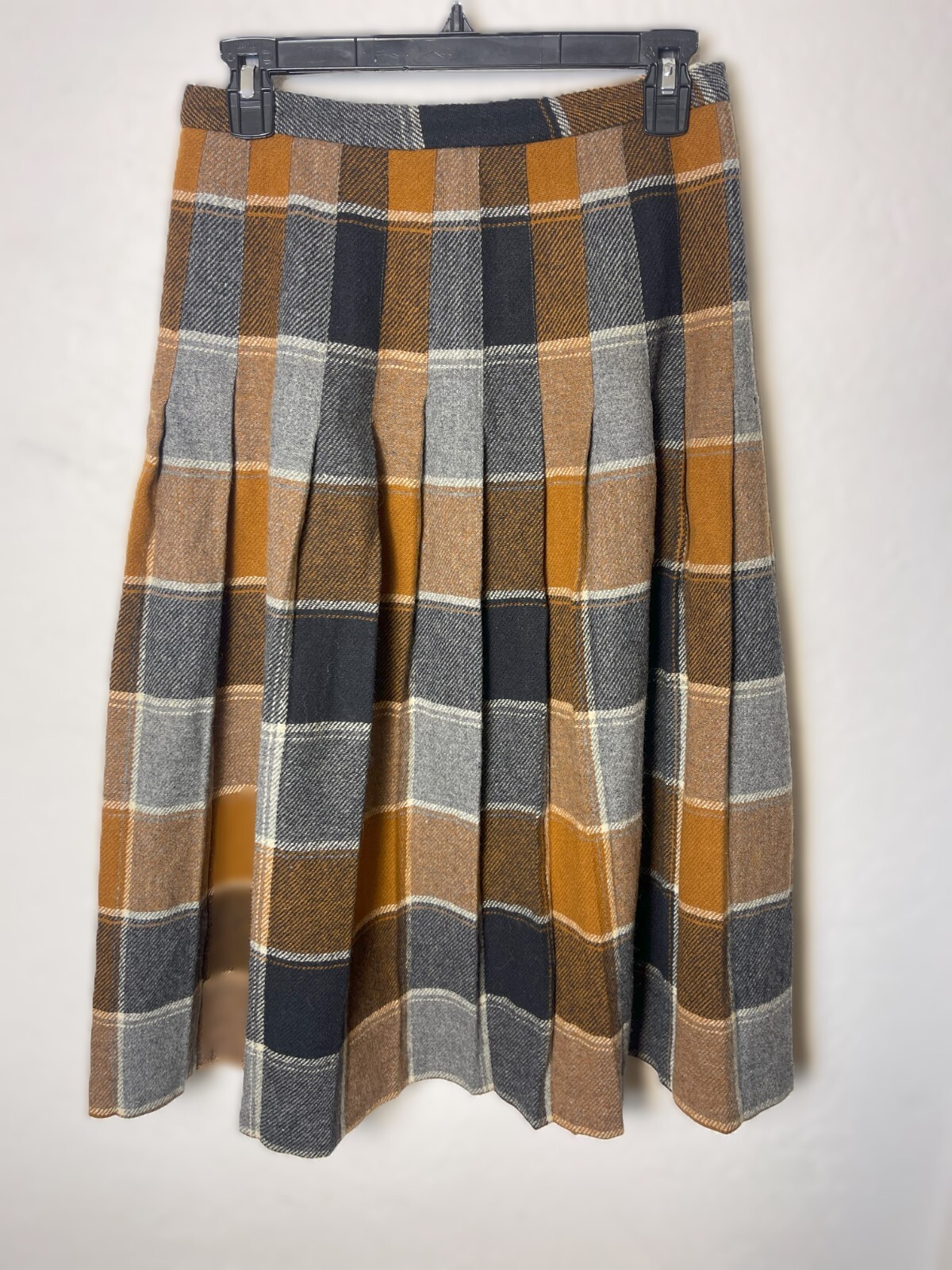 Vintage 70’s Miss Pat California Pleated Wool Plaid Skirt