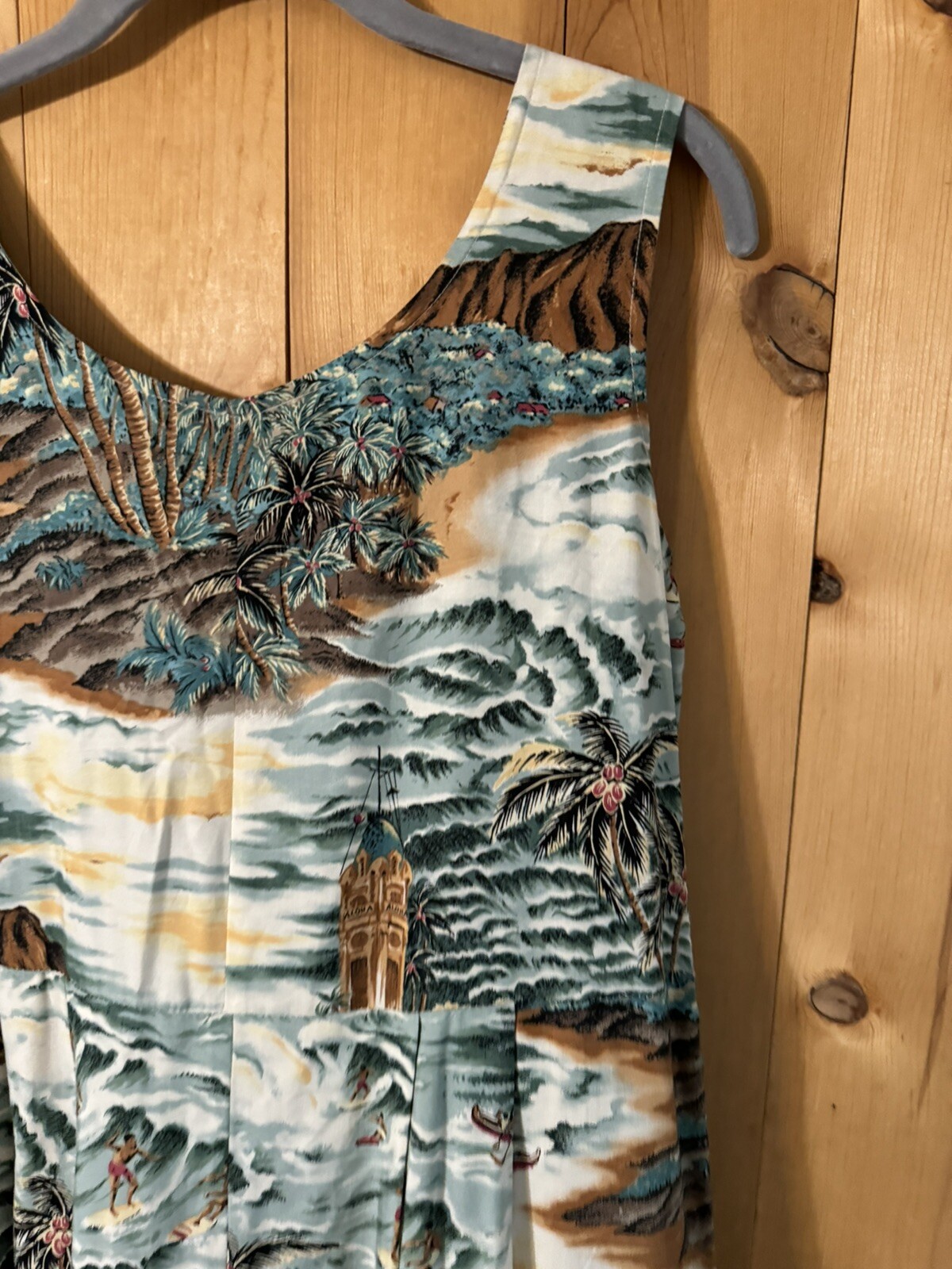 Womens Pineapple Juice Hawaiian MuumuuMidi (2 Flaws) SMALL BUST 18 Across