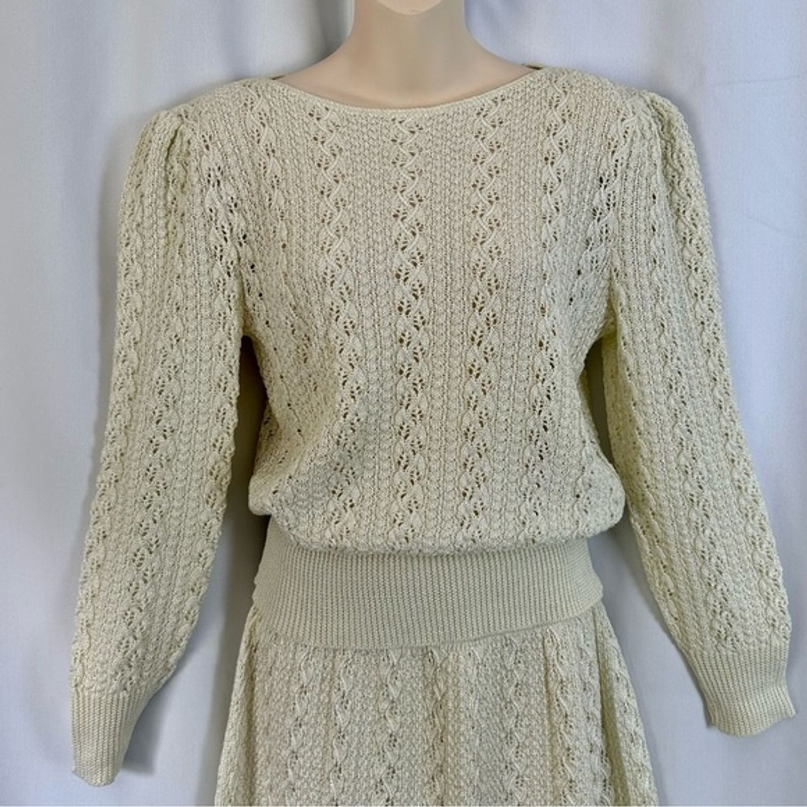 Vintage Vivanti Cottagecore Crochet Sweater Set 70’s Grandmacore