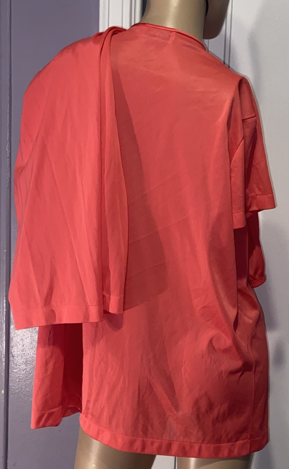 VANITY FAIR Ladies Hot Pink Nylon Satiny Embroidered Top Accent 2-Pc Pajamas M