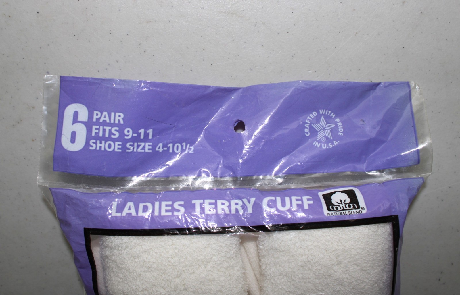 NOS 6 Pair Athletech Terry Cuff Cushion Womens Comfort Socks 4-10 1/2 Fits 9-11