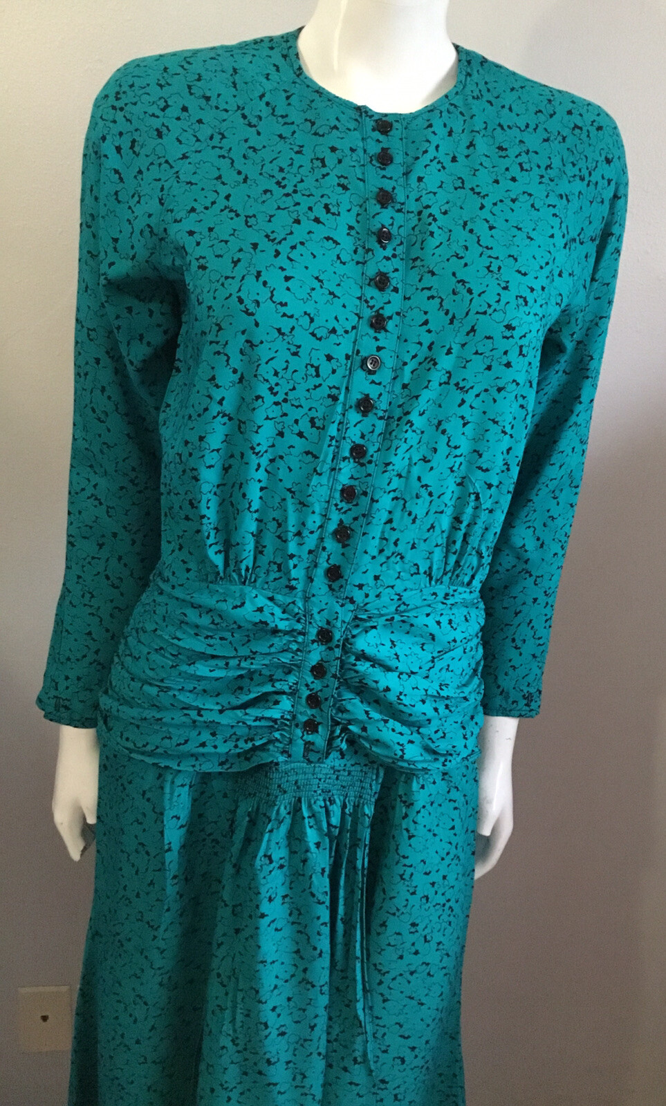 Vintage Retro 80’s Abstract Floral Print Romantic Bohemian Style Dress Size 6