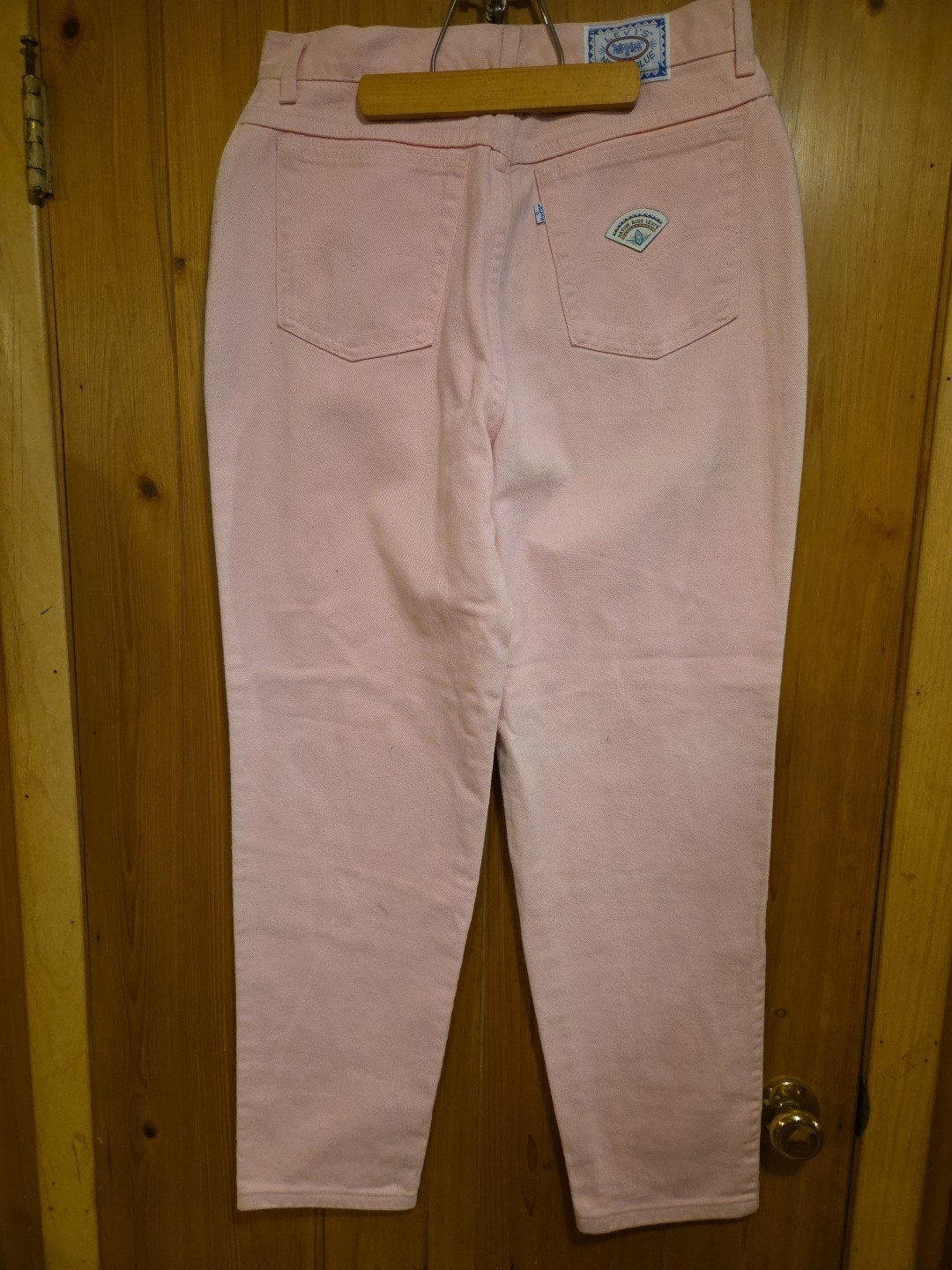 Vintage 90s Levi’s NATIVE BLUE Pink Womens Denim Jeans Pants Size 14 30″ Inseam