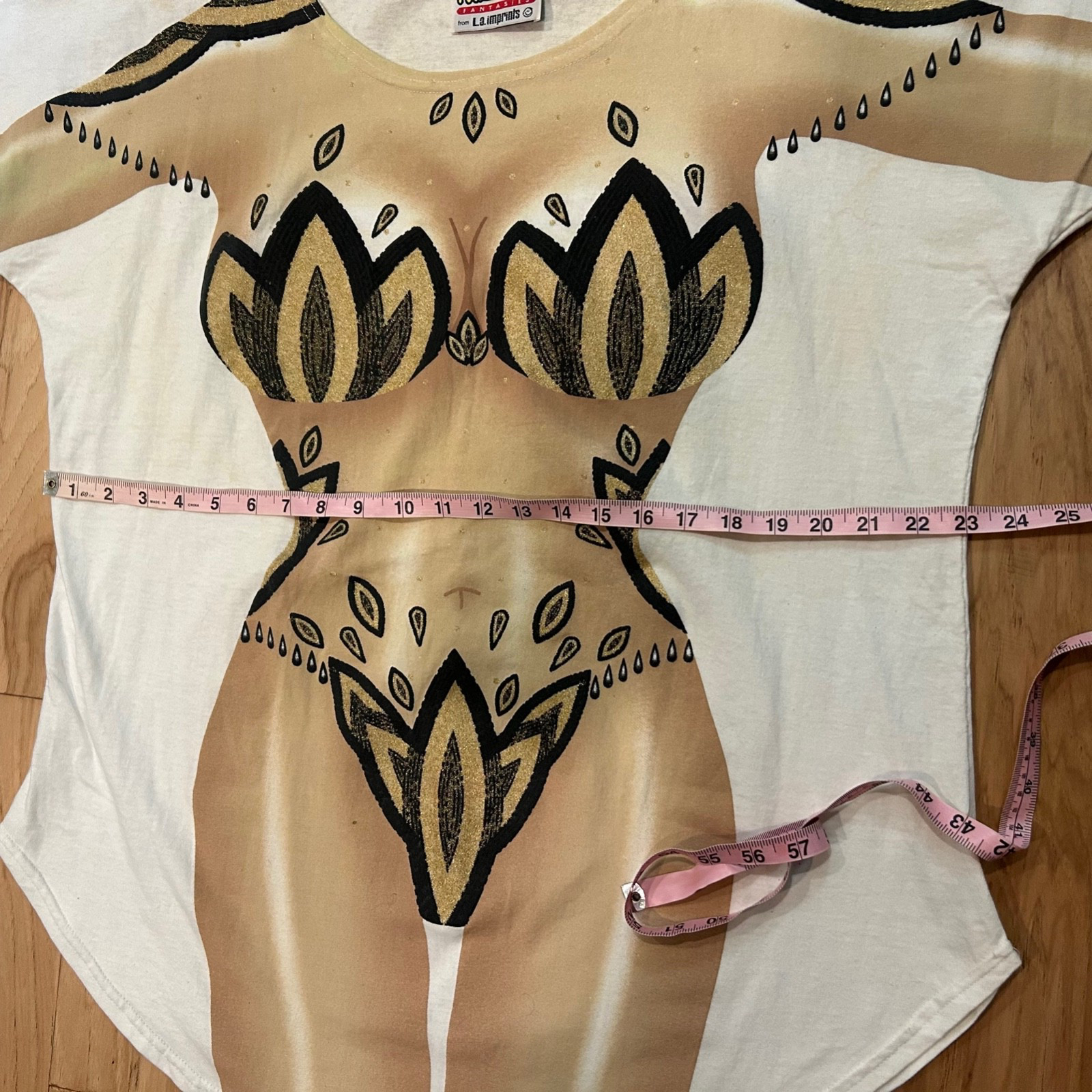 Vintage Fun2Wear Fantasies LA Imprints 80s 90s Swimsuit Cover Up Vegas Showgirl