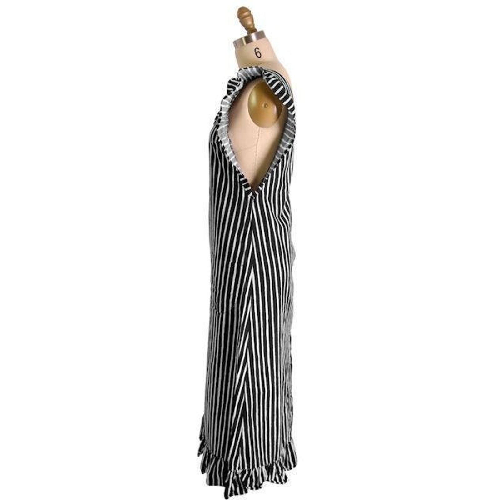 VTG 60s Marimekko Black & White Stripes Piccolo Jokapoika Jumper Dress Sz 38/10