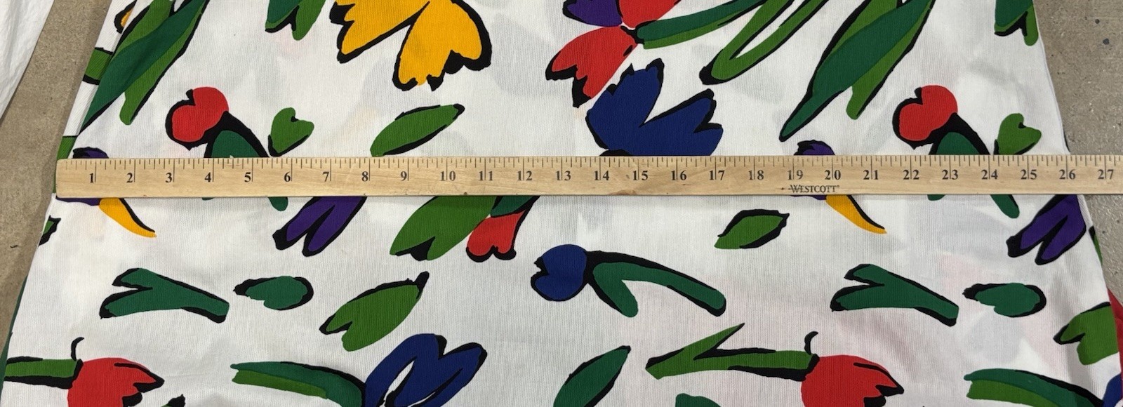 Vtg Handmade Floral Shift Dress Primary Colors Swing Maximalist Fun 41” Bust