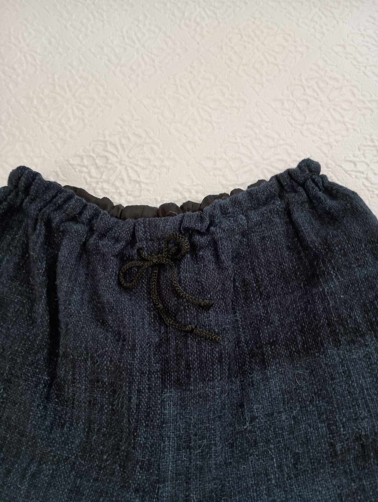 Vtg Amano 100% Wool Blue Tweed Drawstring Waist and Ankle Sz S Tall Womens Pants