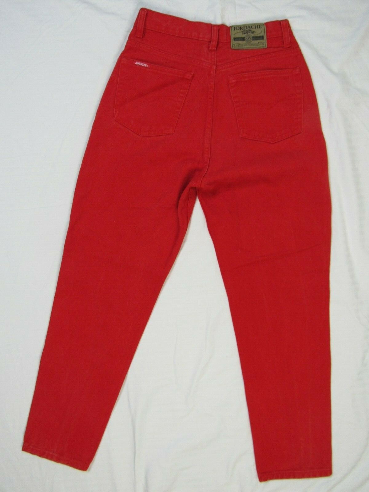 Vintage Jordache MOM Jeans Womens Sz 9/10 Fits 26 x 27.5″ Inseam Taper Leg Red