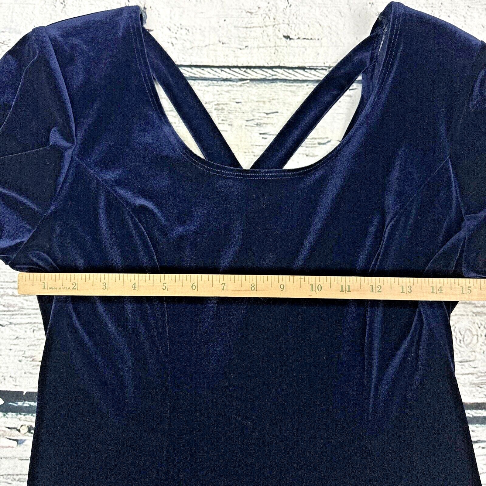CDC Caren Desiree Company Navy Blue Velvet Maxi Dress [Size 12] Evening Formal