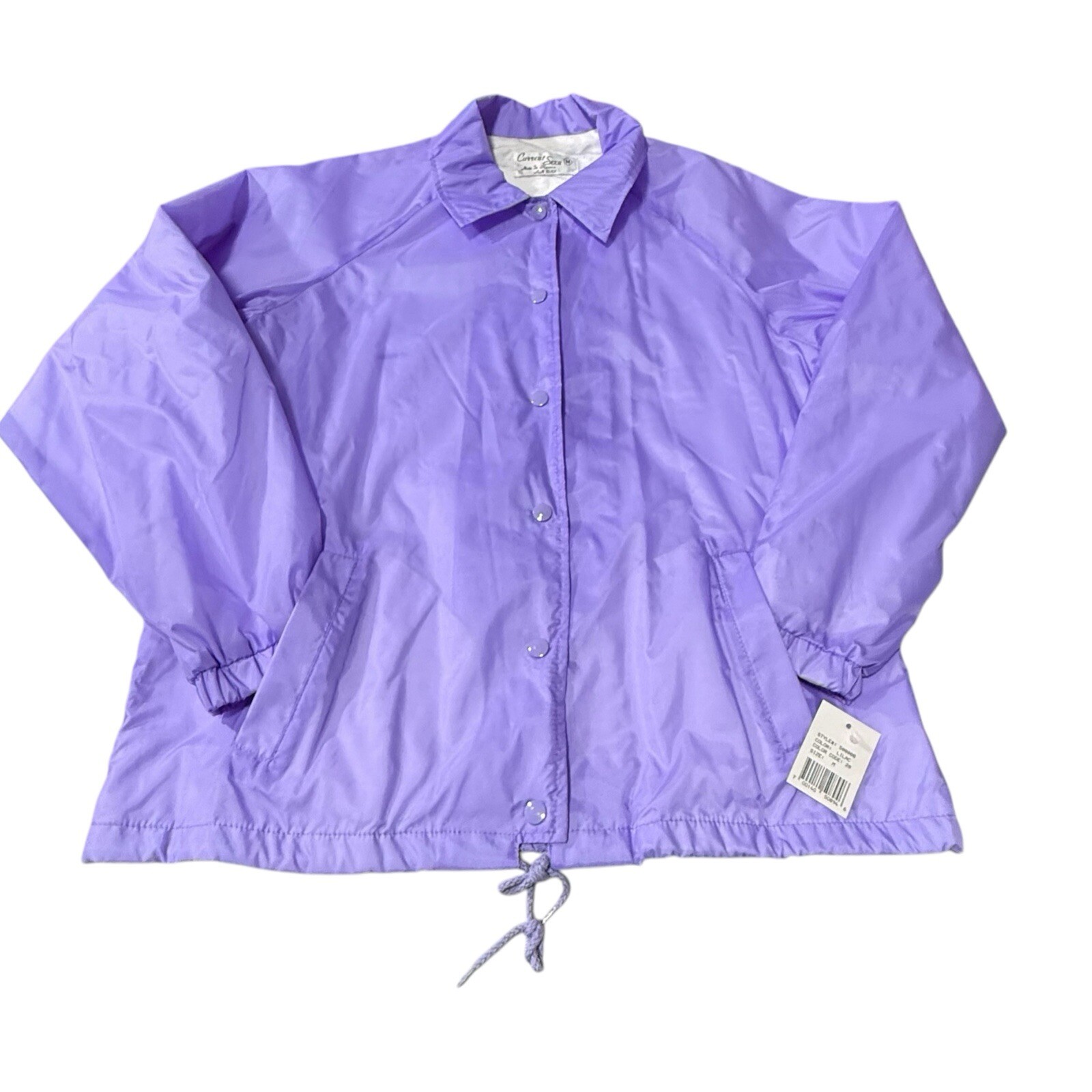 Vintage NOS 1980s Lilac Wind Breaker Jacket Current Seen Size M Snap Front New!!
