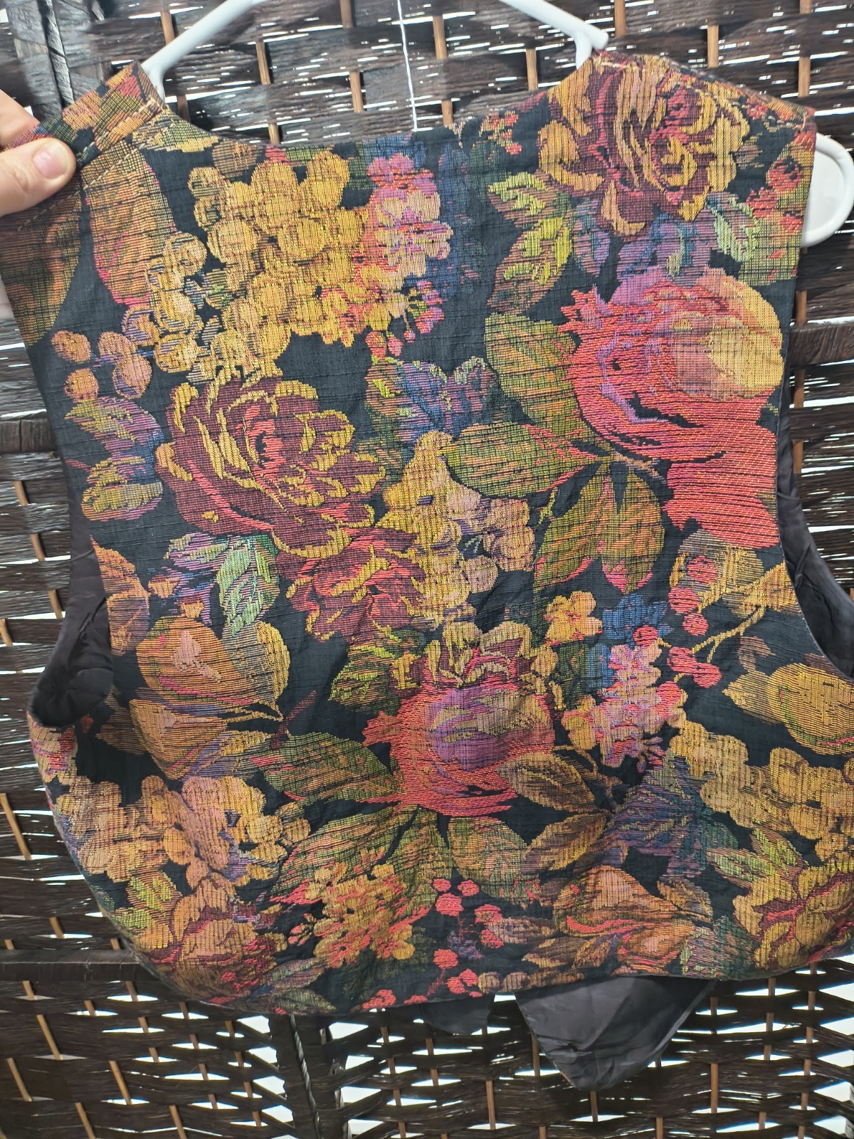 Unbranded Multicolor Dark Floral Vest Vintage 80s To 90s Grandma Core L