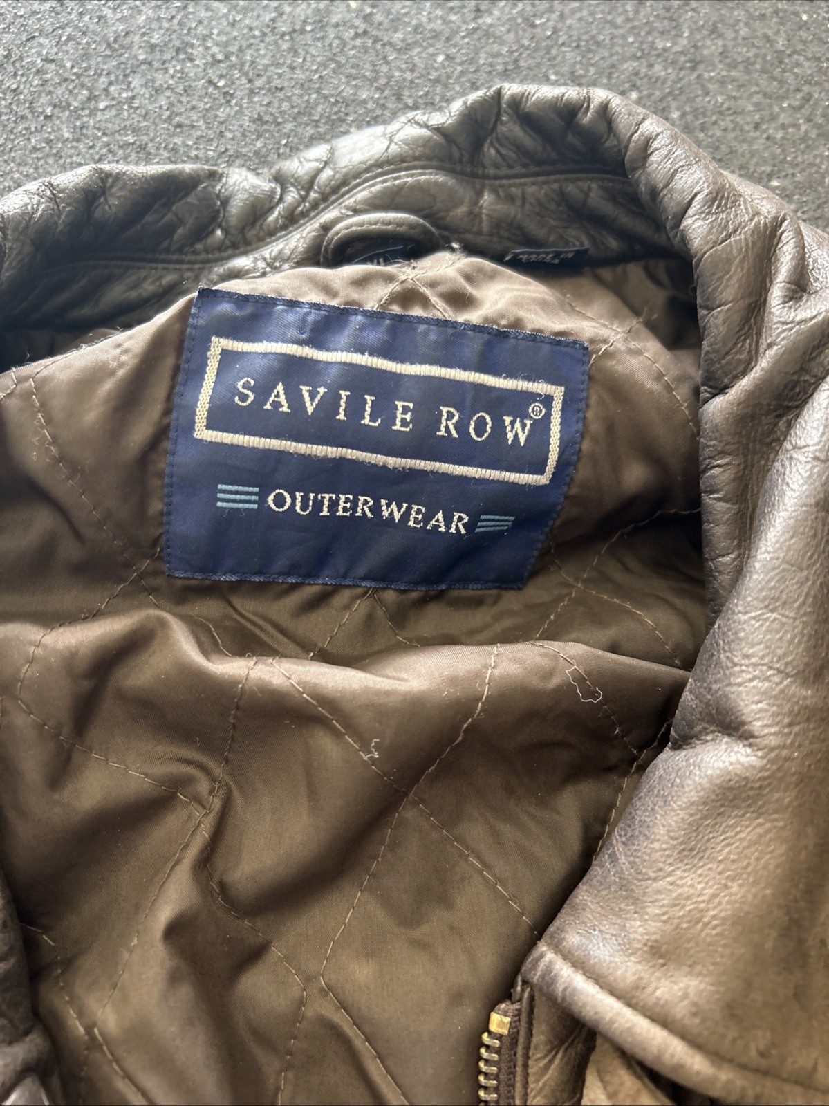 Savile Row Genuine Leather Bomber Jacket Brown Vintage Women’s Size XL.