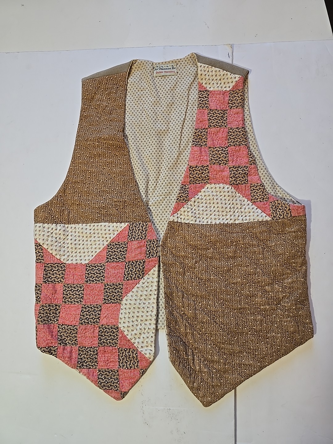 Vintage Original By Darlene Noerenberg Patchwork Vest No Sz Tag See Measurements