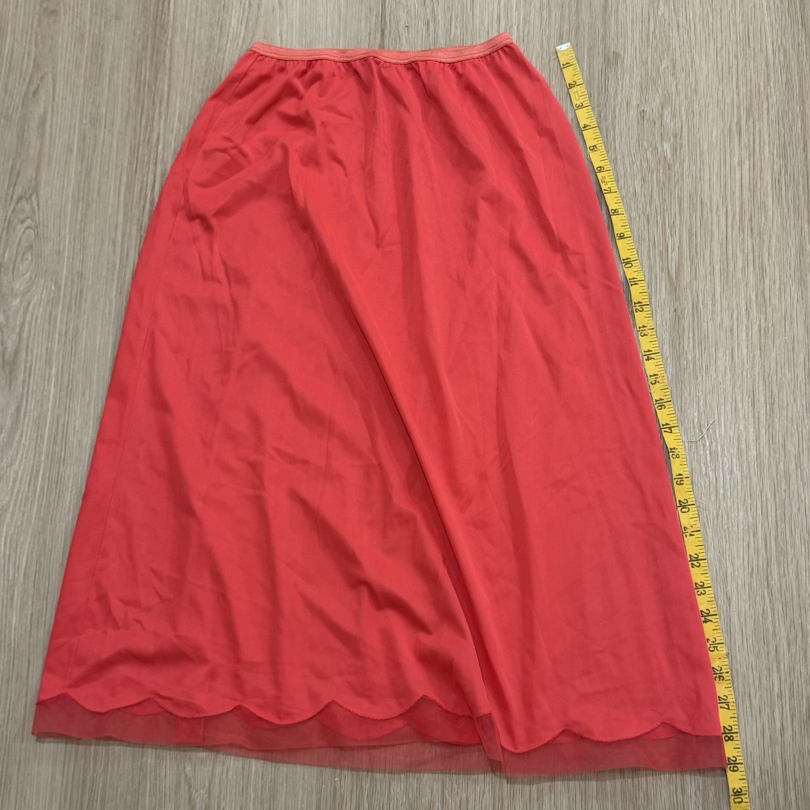Vintage Vanity Fair Tricot Nylon Pillowtab Red Half Slip Satin Finish Size 6