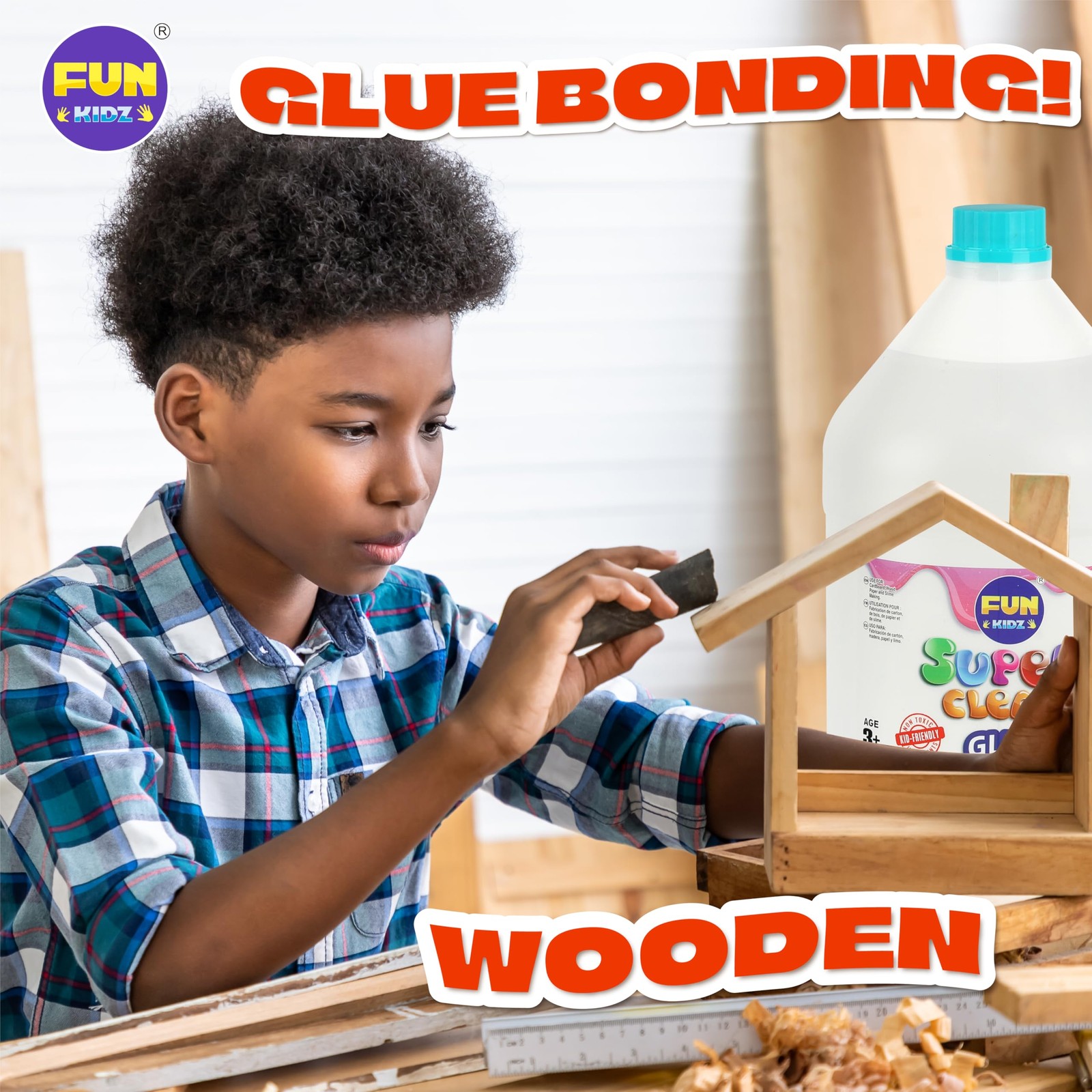 Super Clear Glue 1 Gallon, FunKidz All Purposes School Home Projects Liquid Glue