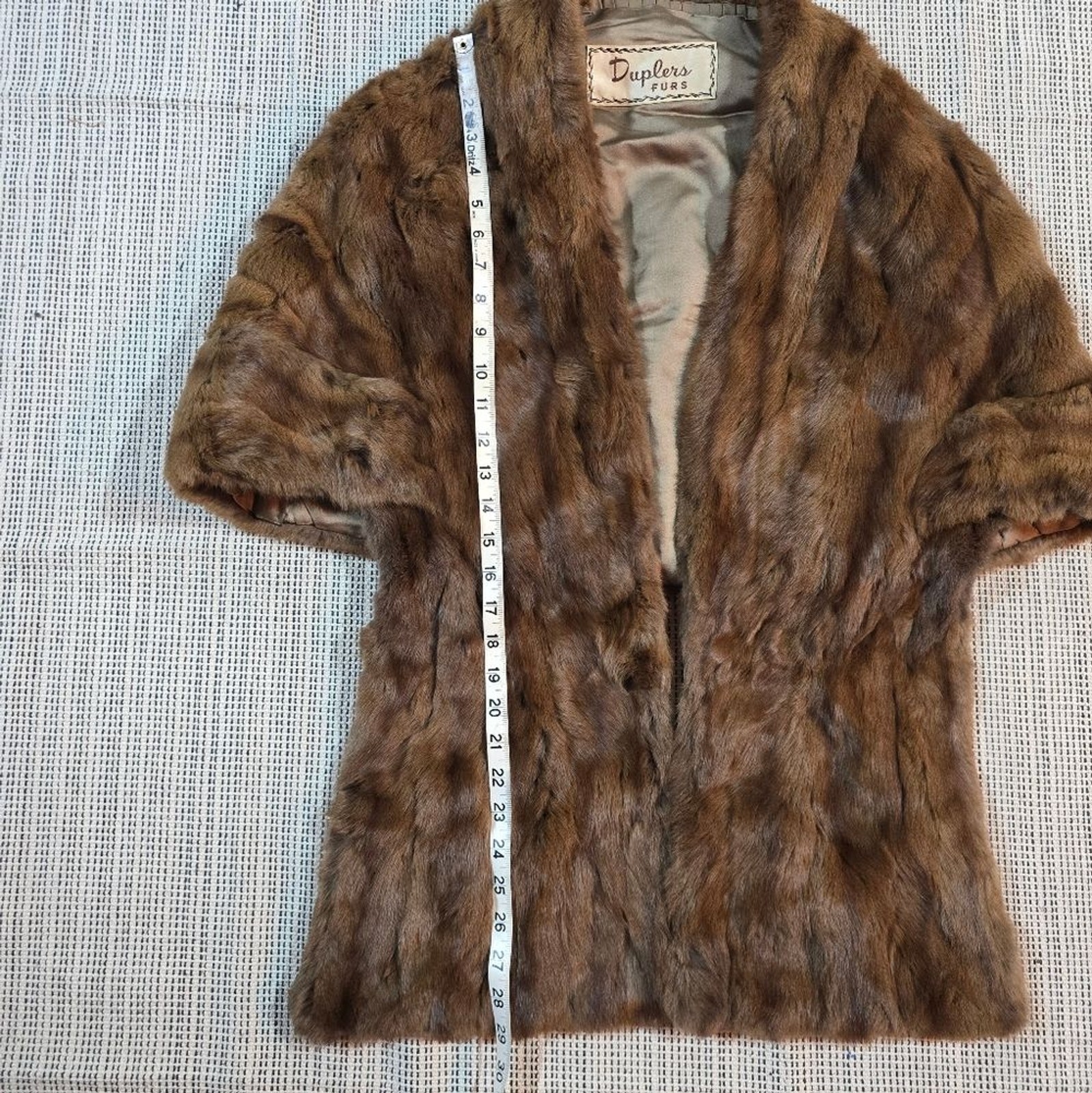 Duplers Furs Vintage Mid Century Mink Stole Cape Wrap Brown Chocolate S/M Formal