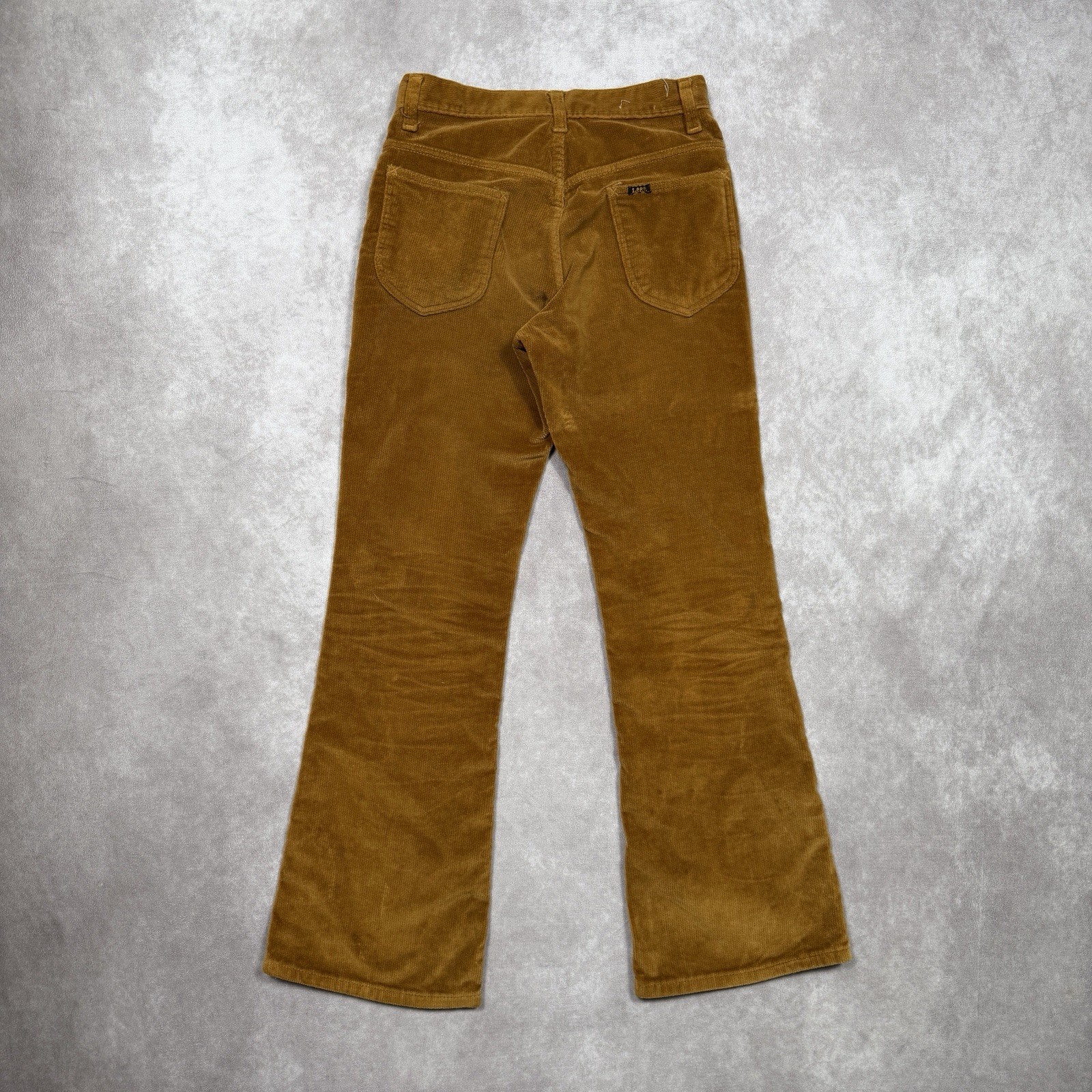 Vintage 60s/70s Women’s Bell Bottom Corduroy Pants 26×28″ Brown Talon Zip Long L
