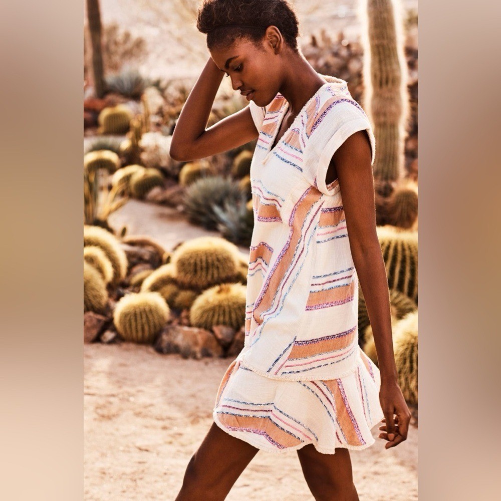 Anthropologie Holding Horses Elira Striped Dress Gauze Boho Mini Dress Size XS