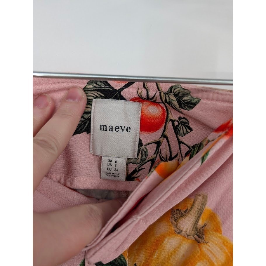 Maeve Anthropologie high rise garden veg Pink wide leg pants Women’s sz 2