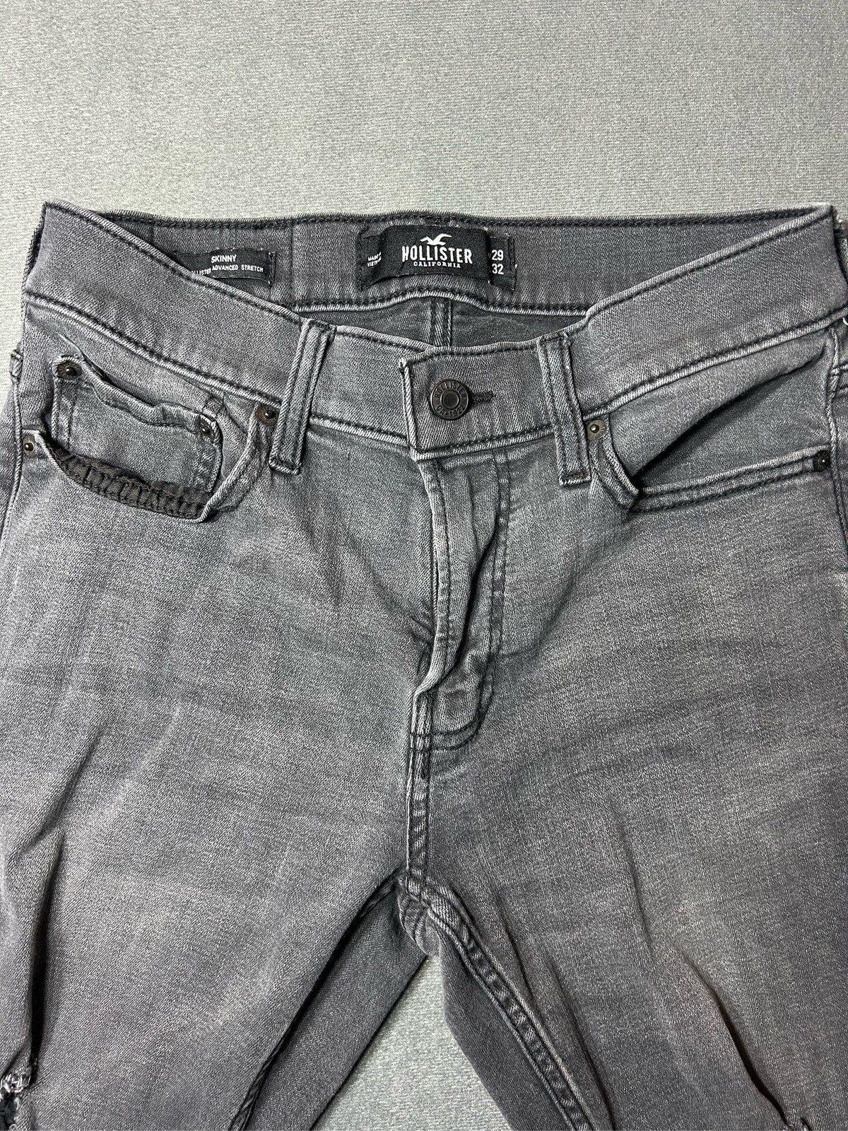 Hollister Men’s Skinny Stretch Jeans Gray W29 L32 -D15