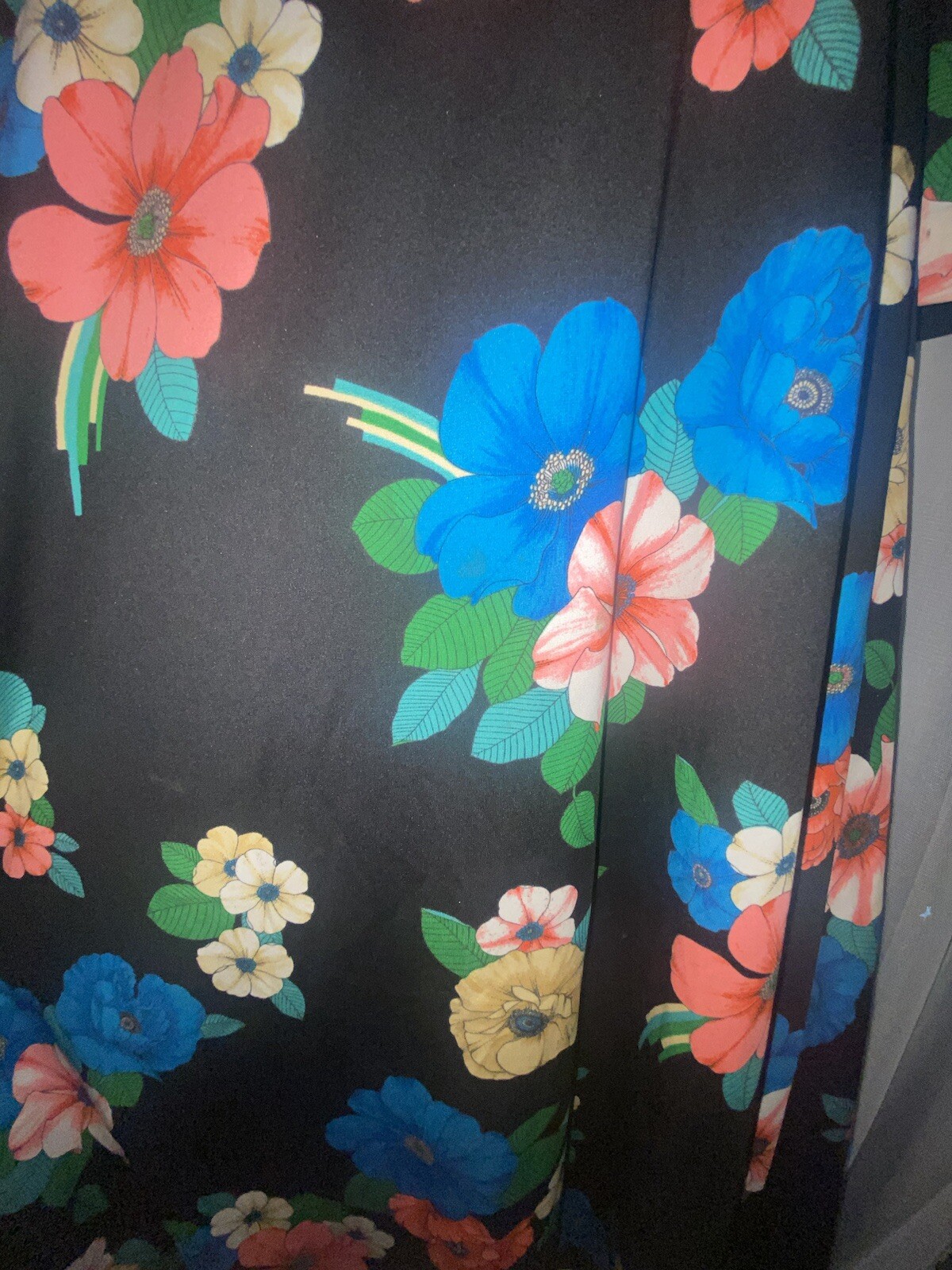 Vintage 60’s-70’s POSH by Jay Anderson black tropical floral evening dress