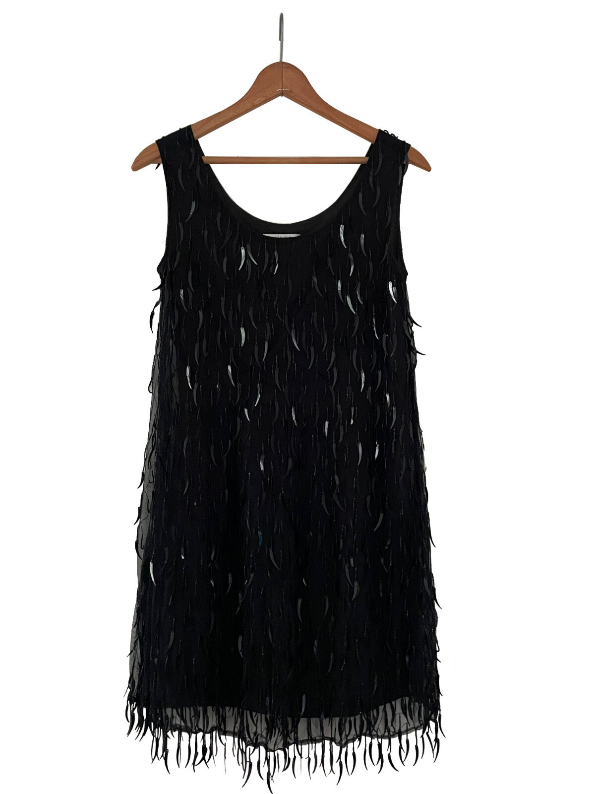 Vintage VIVIENNE TAM East Wind Code Tank Dress Black Beaded Sequined Size 2 (S)