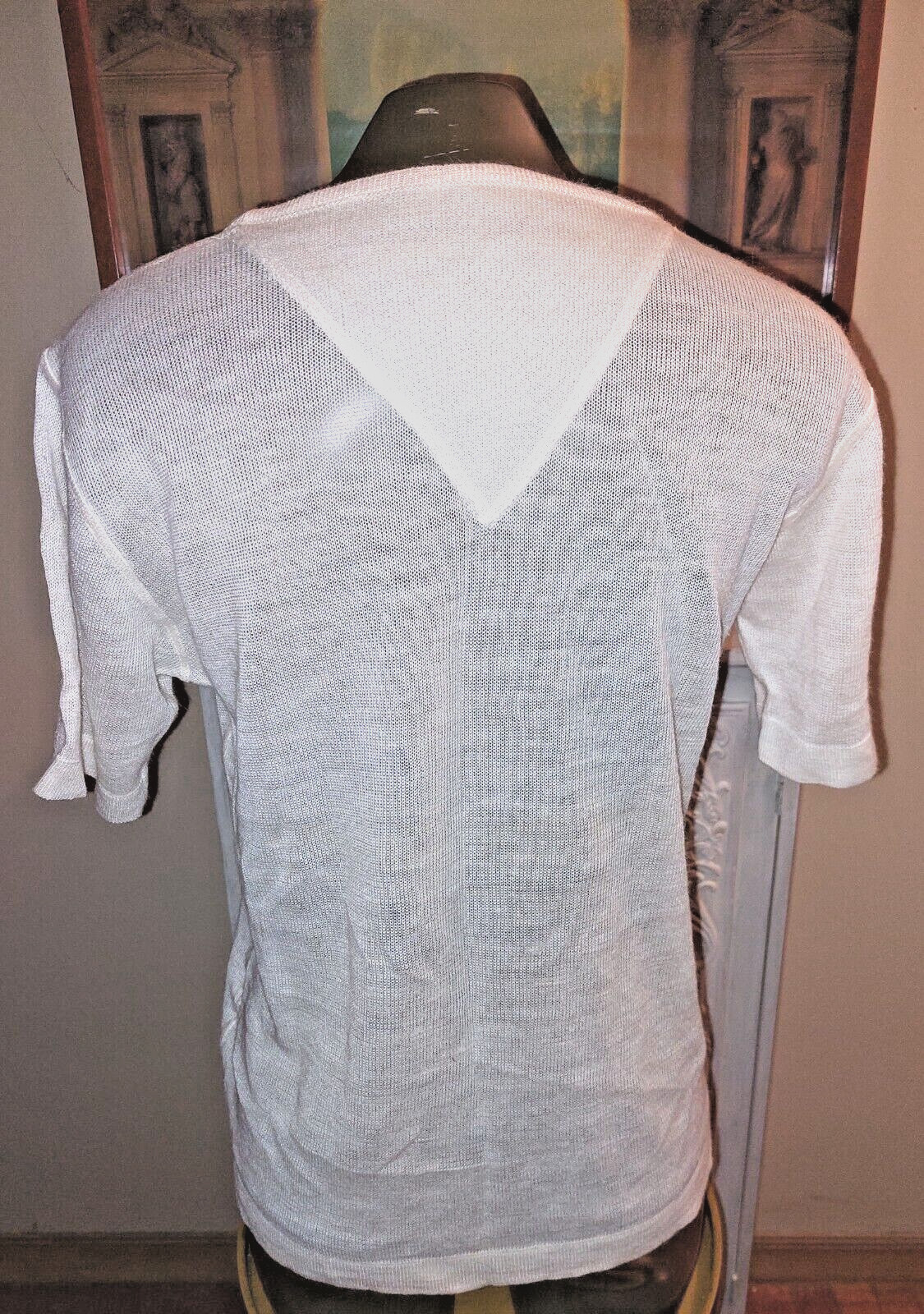 ISSEY MIYAKE Rare Vintage Ivory 100% linen top shirt size Small
