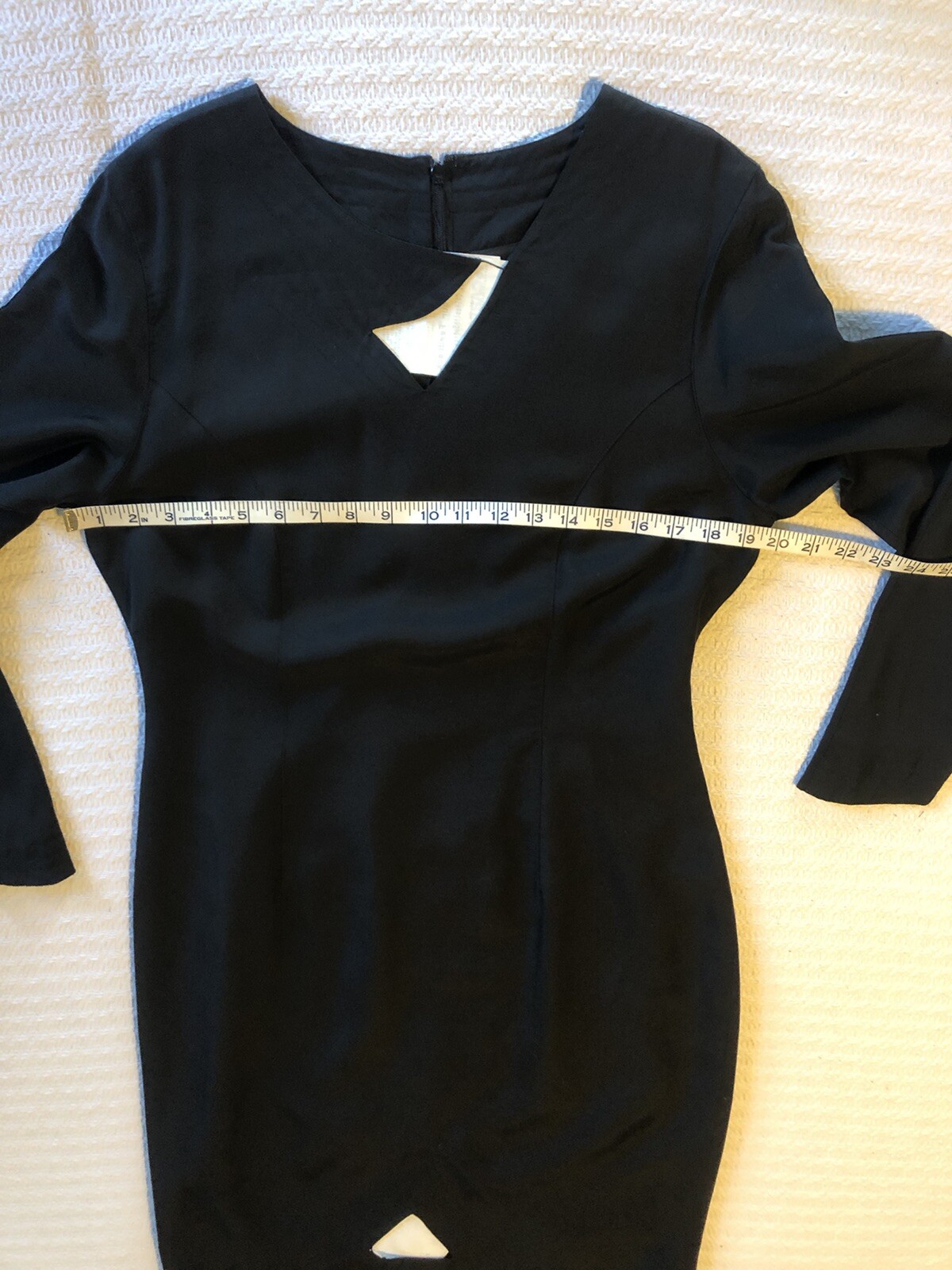 Vintage 1990s Minimalist Avant Garde Cut Outs Classic Sheath Dress Art Gallery L