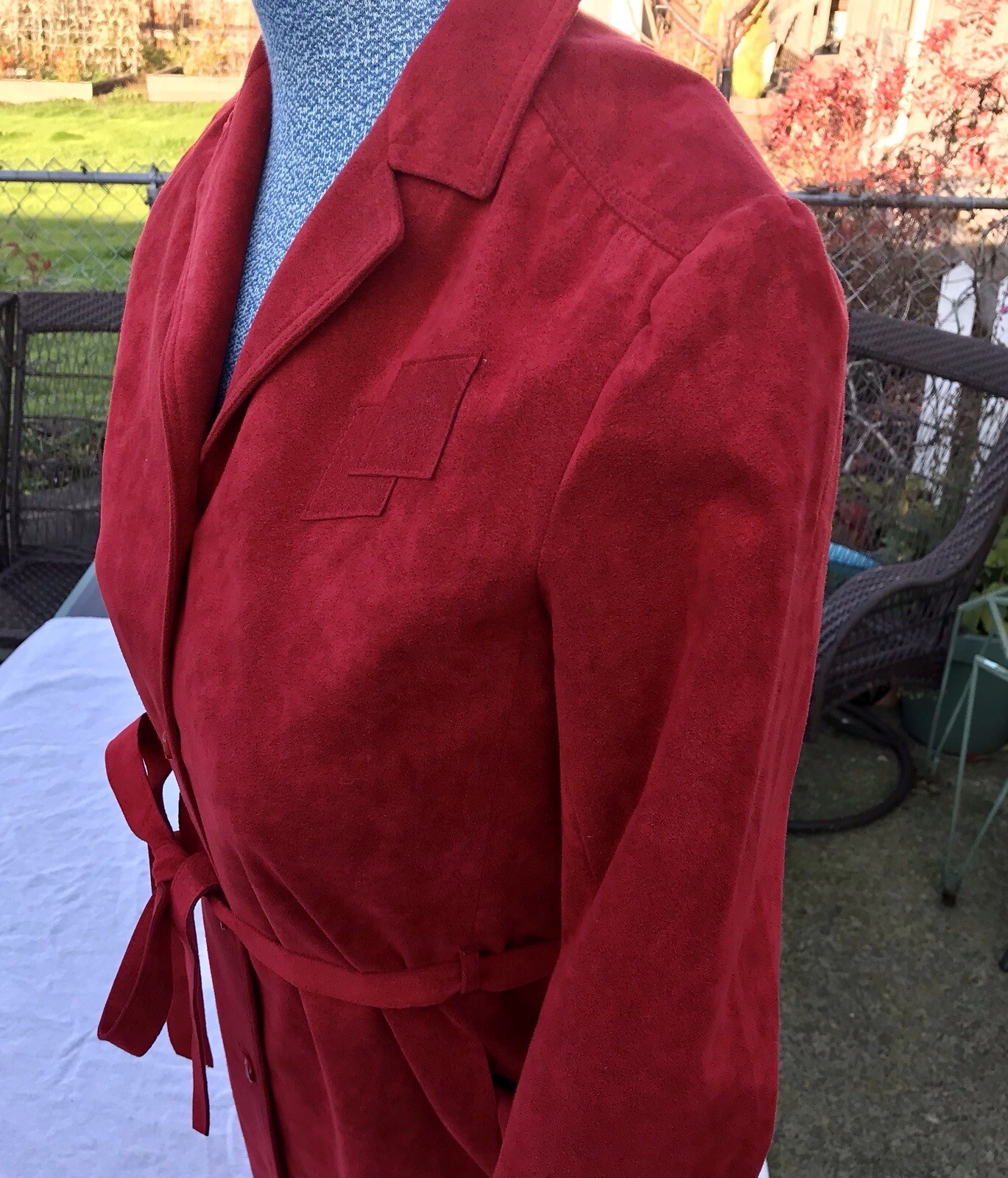 Vtg 70s Button Down Faux Suede Polyester Blend Dress 4 Xs S Olympic Ca HTF MOD