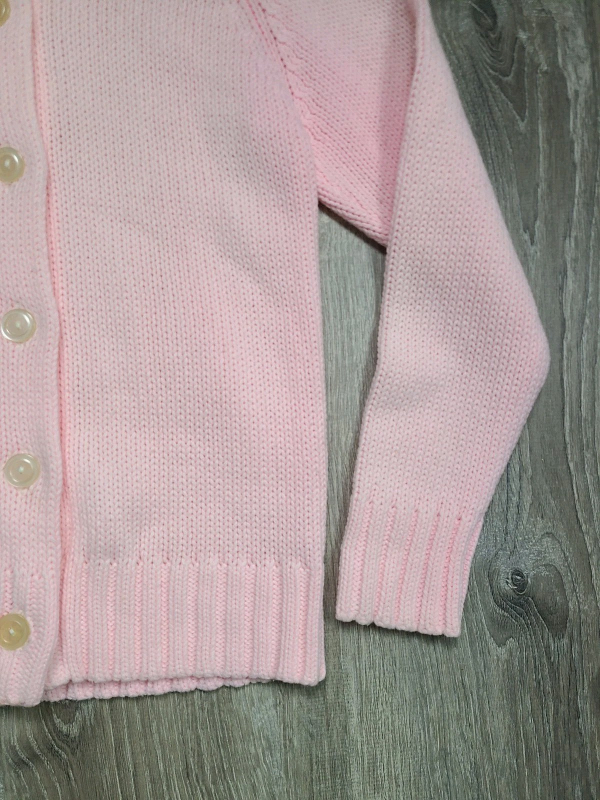 VTG Women S 100% Virgin Acrylic Fibre Cardigan Sweater Pink Button Up Japan Made