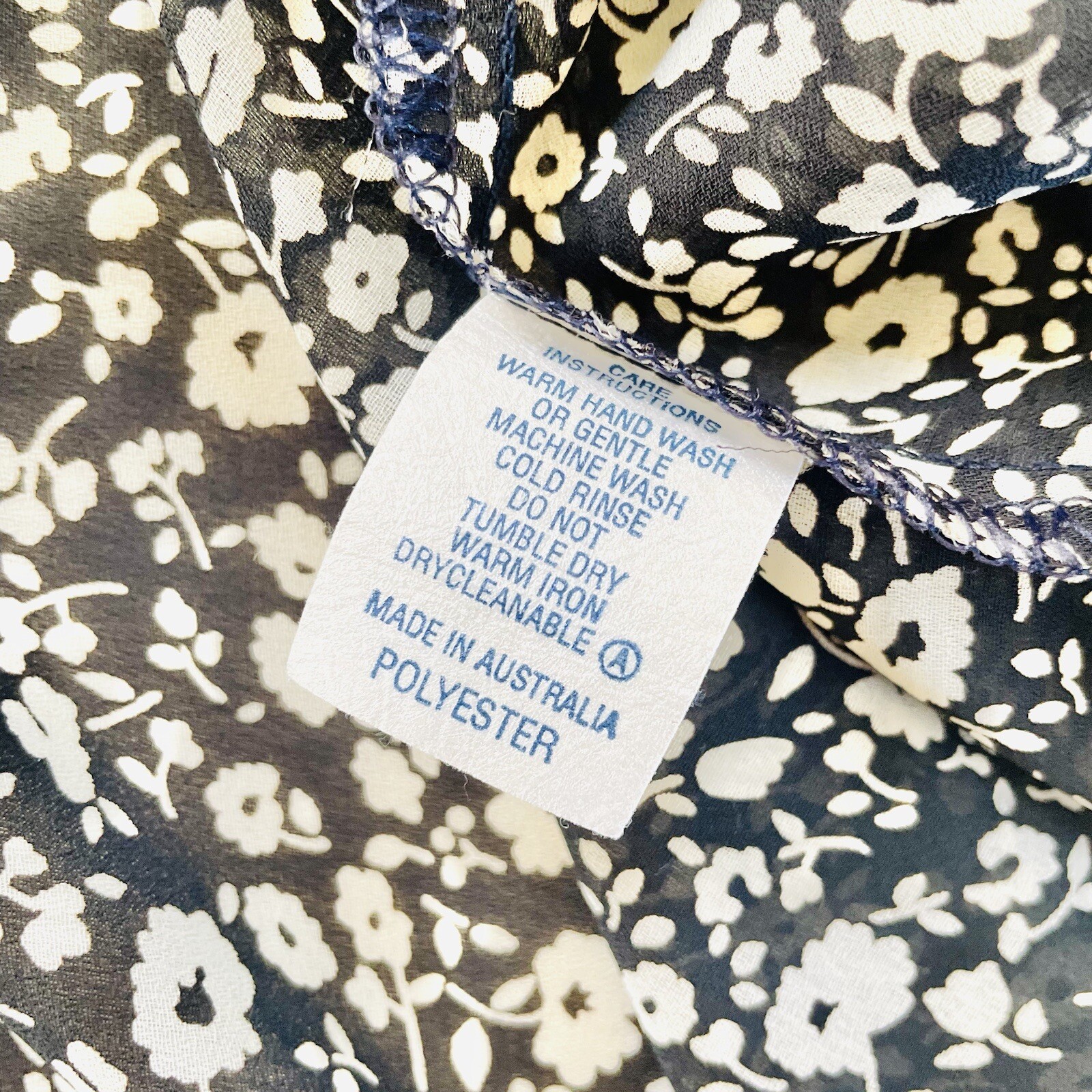 Vintage 90’s Womens Any Wear Black Floral Semi Sheer Blouse Shirt Top Size 18