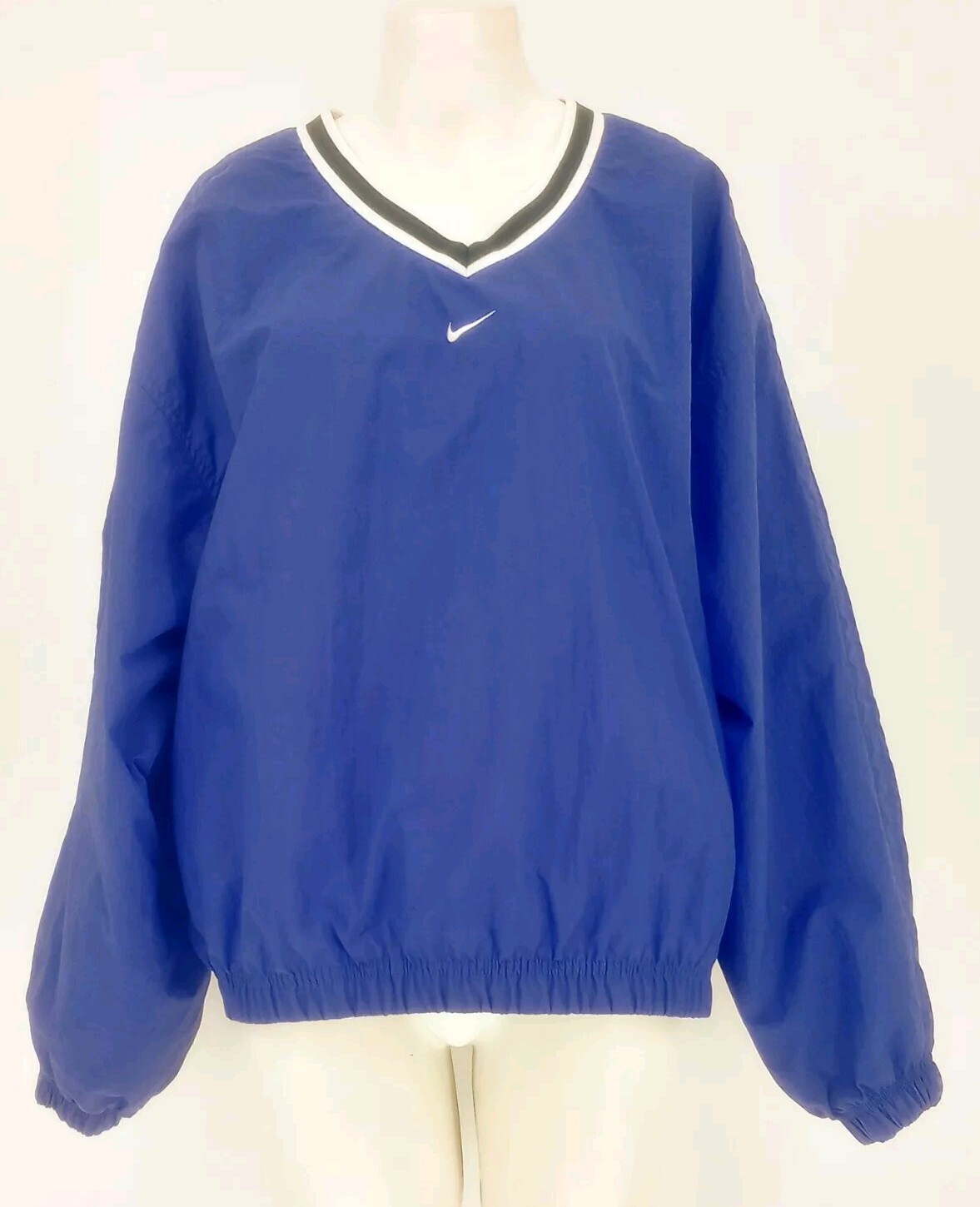 Vintage Nike 90s Center Swoosh Windbreaker Pullover Purple Sz Large 12-14 V Neck