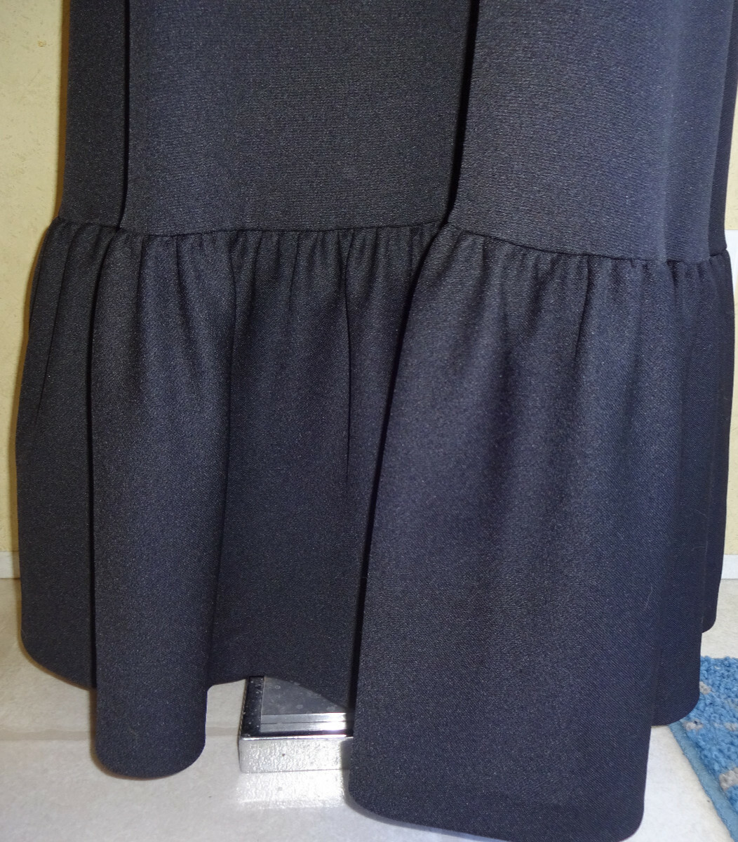 Vintage Maxi Dress 1960s 1970s Dalton Trevira Star M L 12 Black White L/S