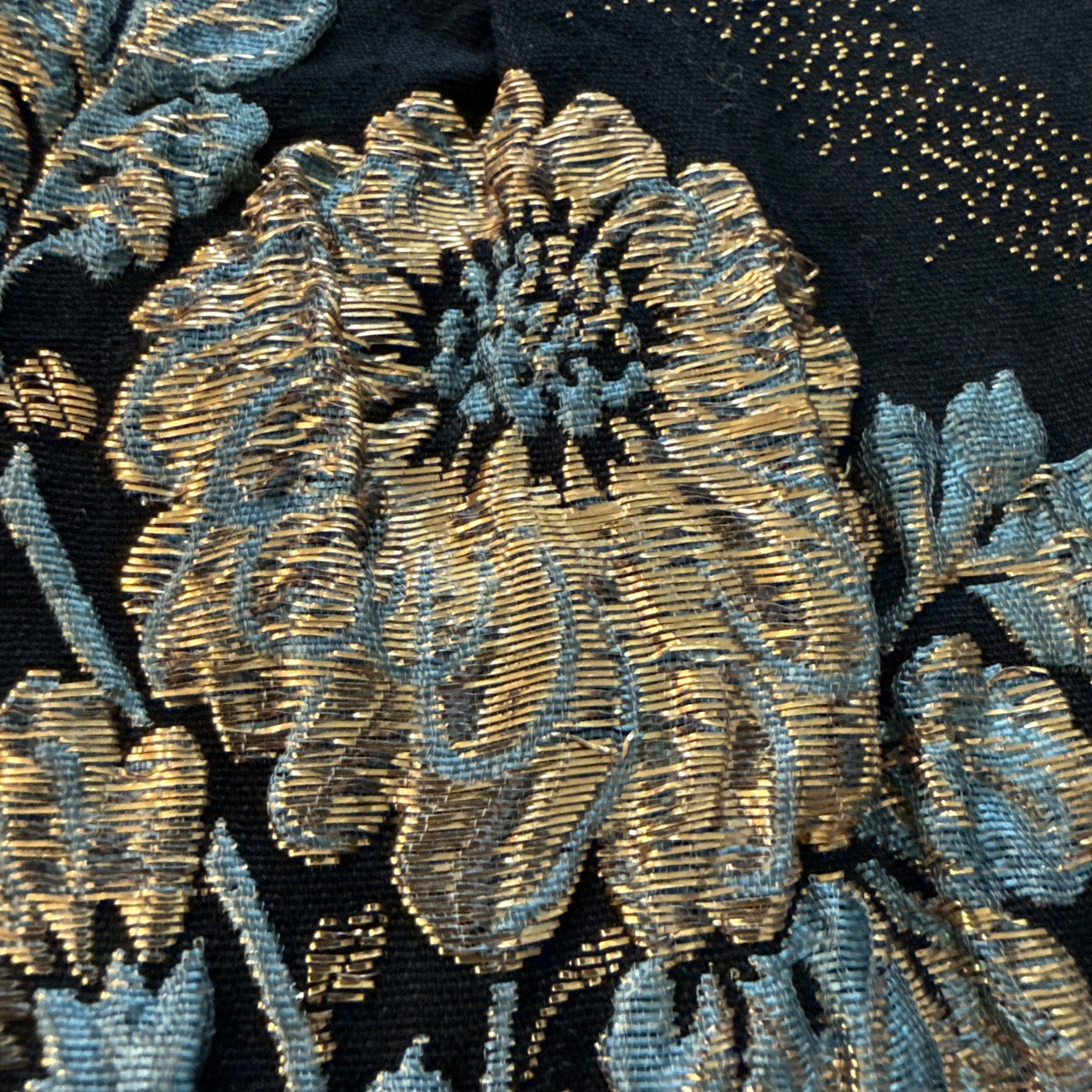 Vtg 1960s Linda of California Dress S Metallic Brocade Floral Cocktail Wiggle