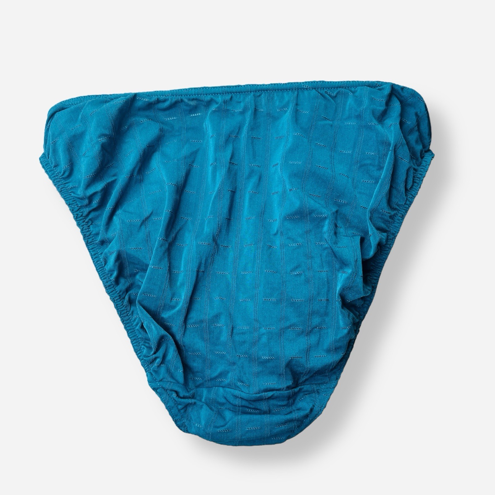 Vintage Warners Satin Panty Medium Nylon Bikini Panties Hi-Cut Teal Green