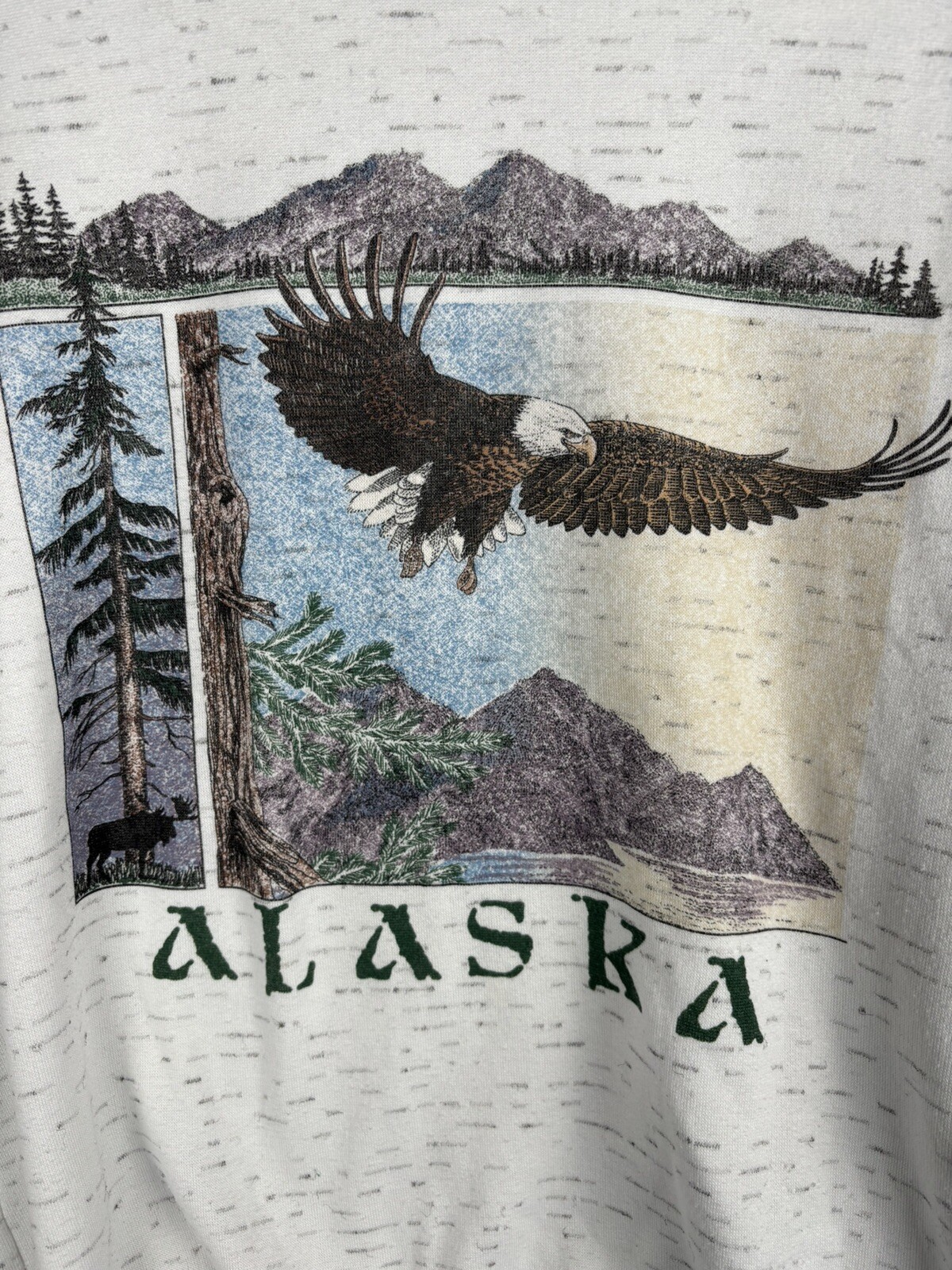 Vintage Prairie Mountain Sweater Adult M Med Alaska Souvenir Bald Eagle 3539
