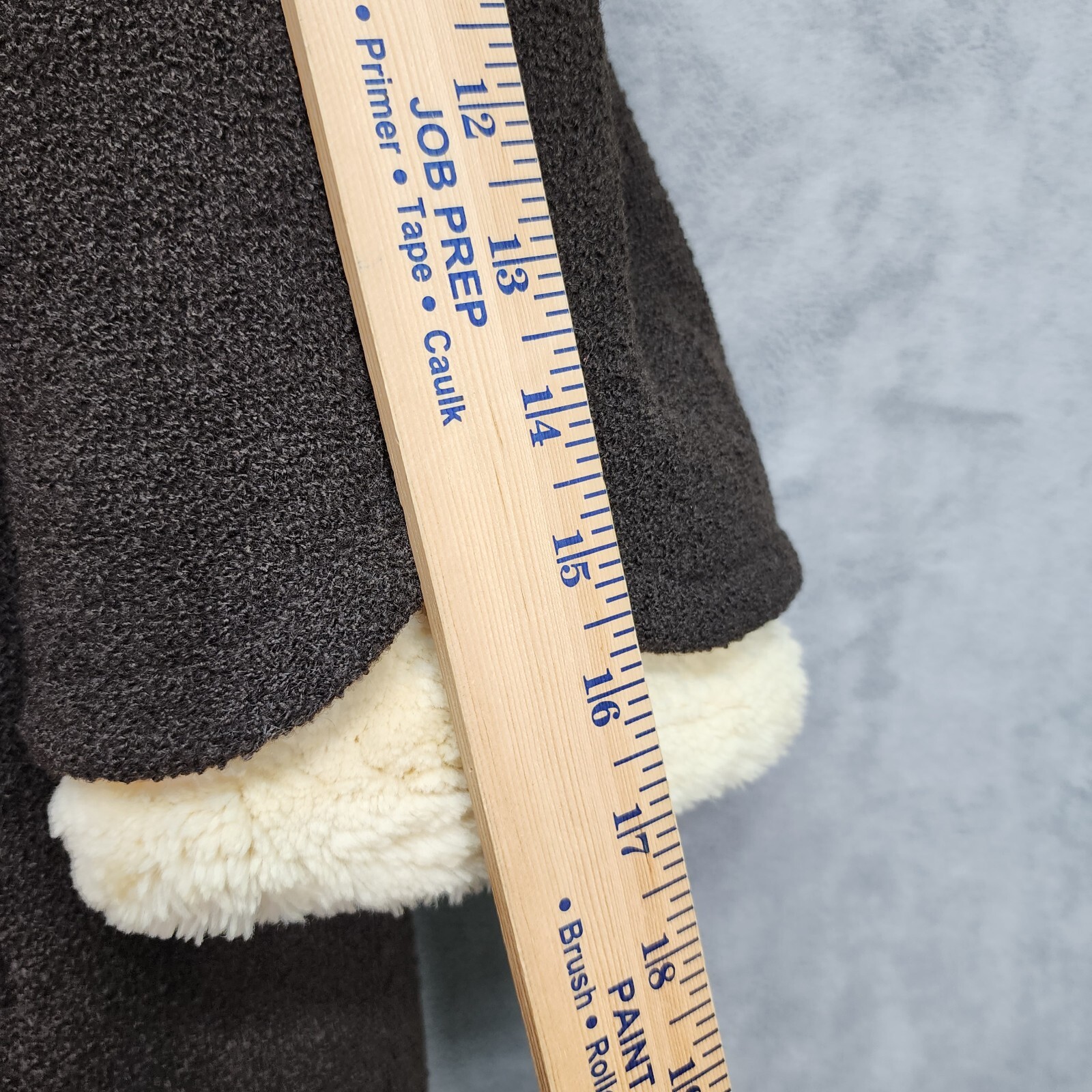 Vtg Stevens Forstmann Coat LARGE Leakas Furriers Dayton OH Dark Brown Tan Fur