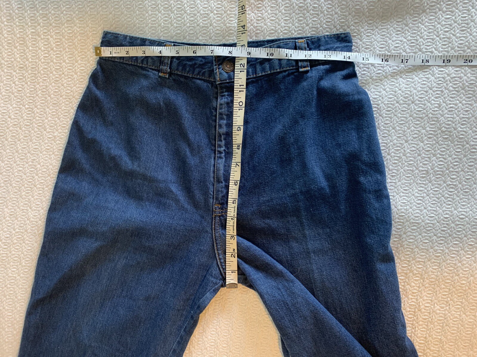 Vintage 70s Levi’s Dark Jeans Classic Straight Cut Orange Tag Embroidered Sz 14
