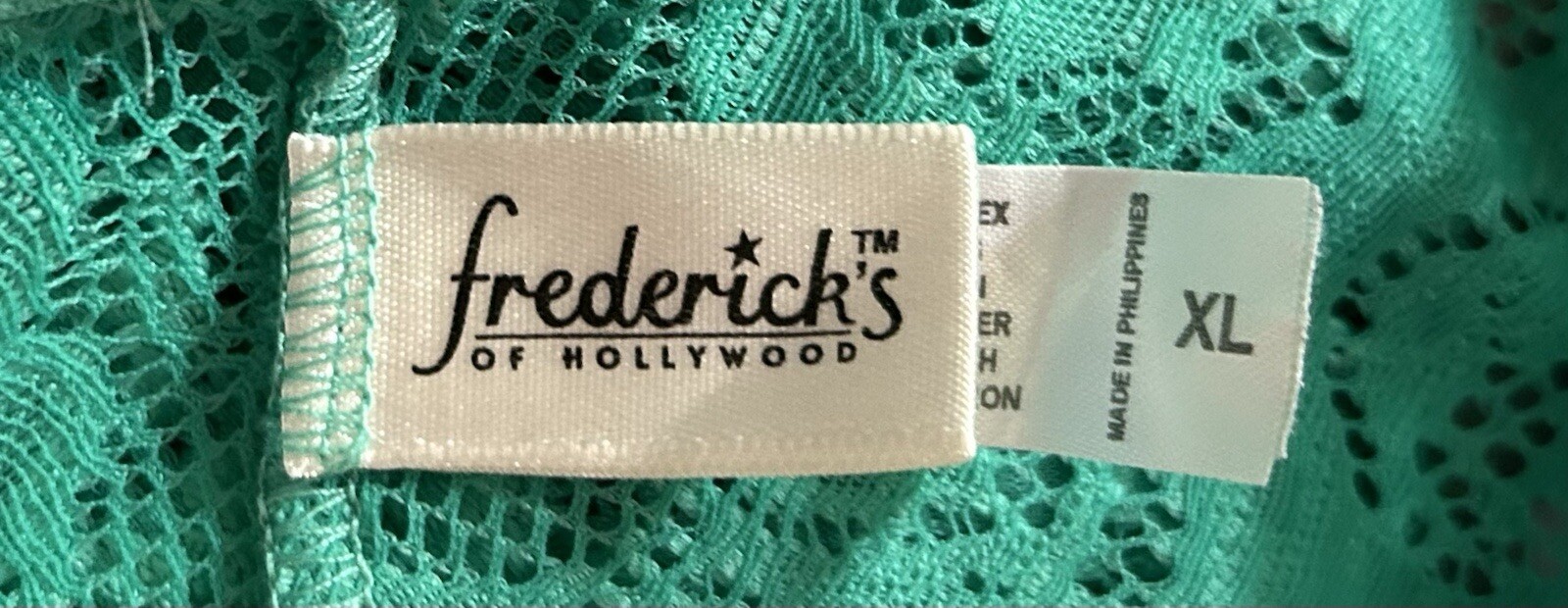 Lot of 2 Fredericks of Hollywood Green & Purple Fishnet G-String Panties L/XL
