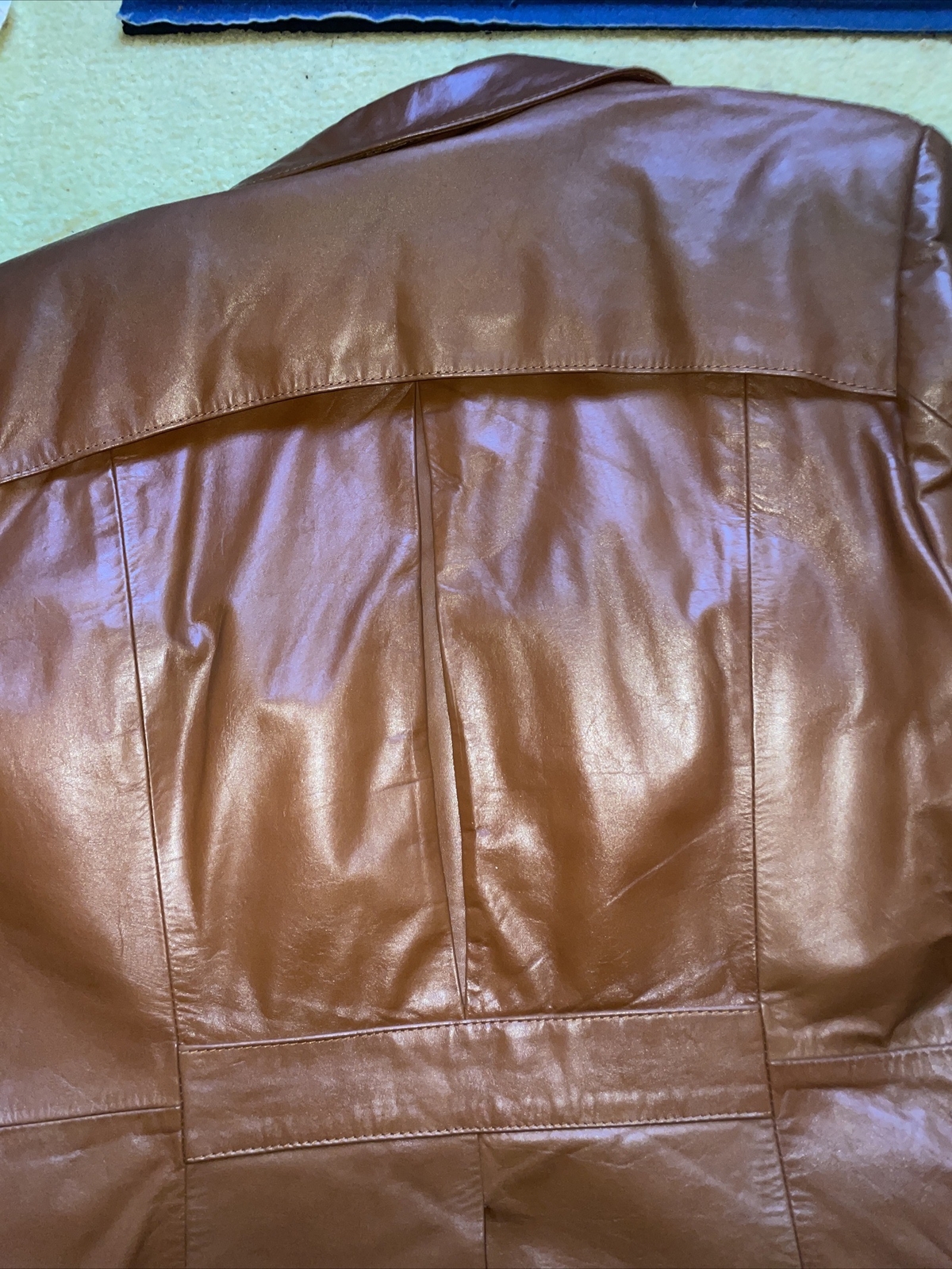 Brown 70’s Leather Jacket Richmond Brothers Leather Trench Men 40R