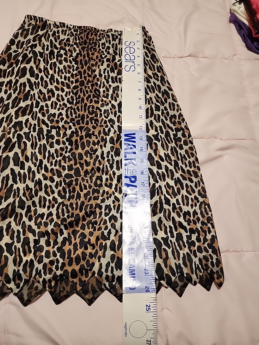 Vintage Vanity Fair Leopard Animal Print Mini Half Slip Lingerie Size Small
