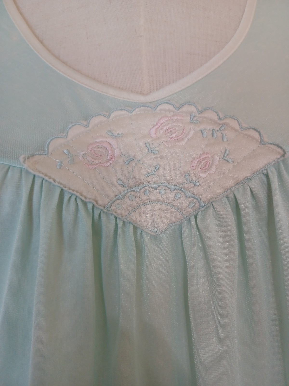 Vintage 1960s/70s Paramount Sea Green/Floral Fairy Cottagecore Lingerie Dress