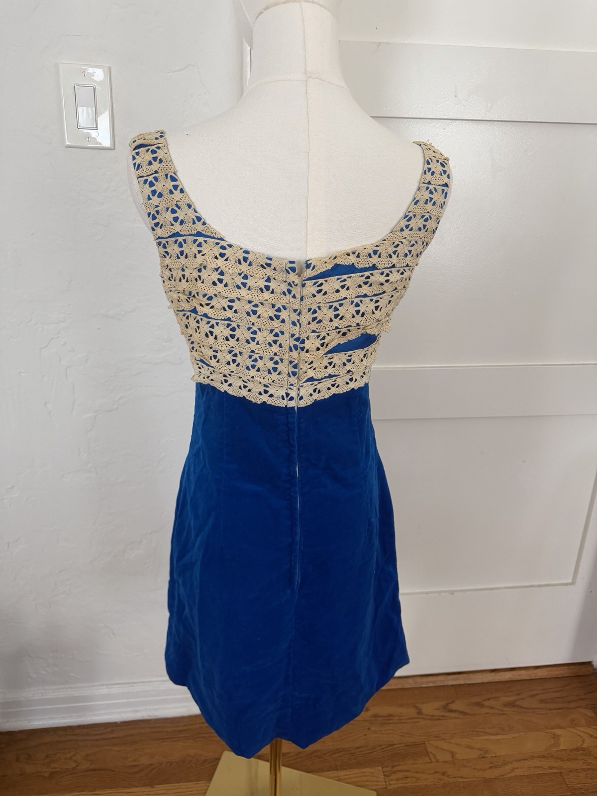 1960s Cobalt Velvet Dress + Jacket Set
