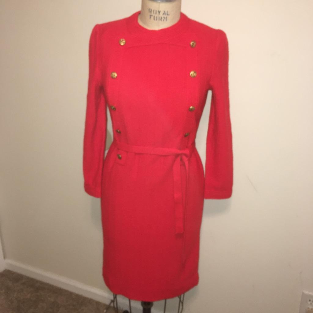 Caledonia Vintage 1960’s Red Knit Sweater Dress 6