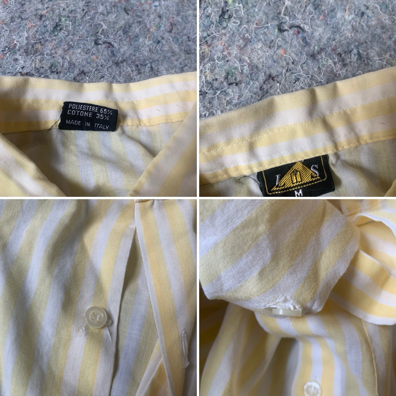 Vintage late 70s early 80s soft lightweight yellow white striped layering top