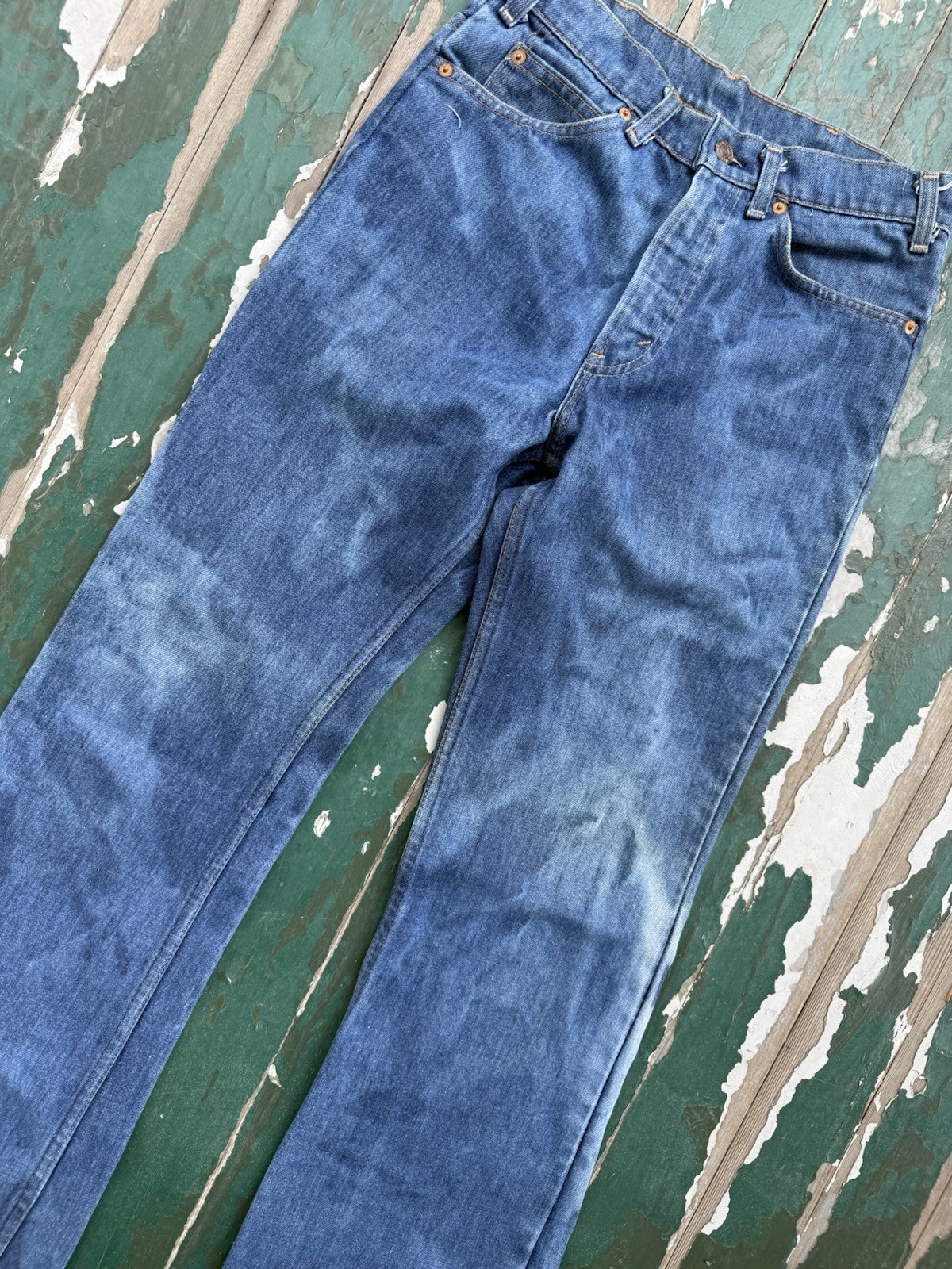 1970s Vintage Levi 517 Bootcut Fade Jeans 29X32