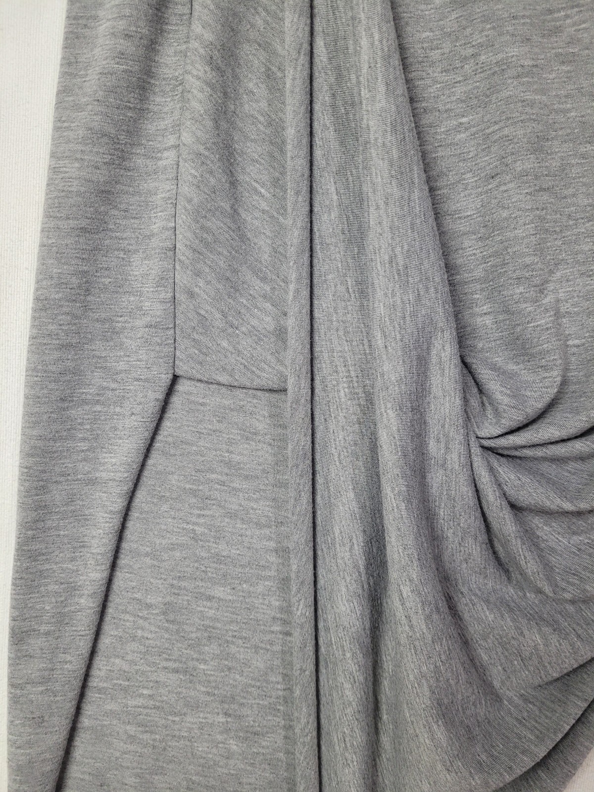 H&M Divided Gray Draped Asymmetrical Skirt Women’s Size L Polyester Viscose