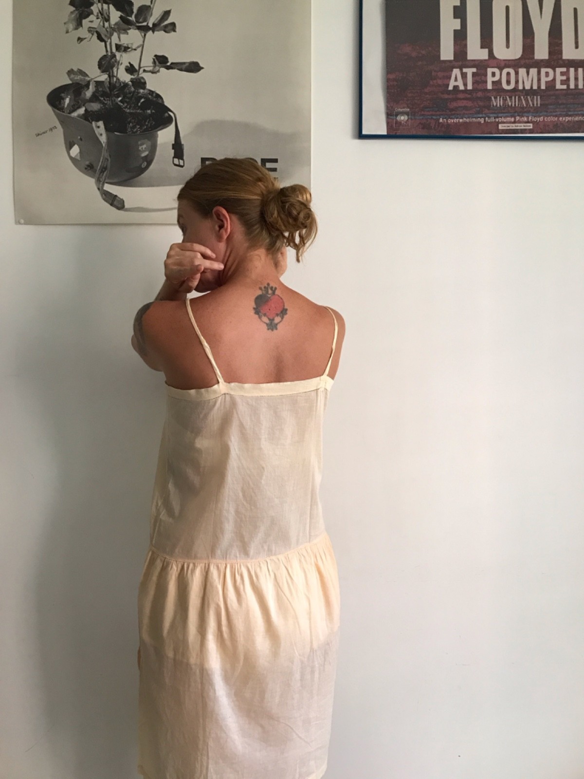 Vintage Antique 1920s Lingerie Brief Dress Petticoat Early Era 900 Cotton M